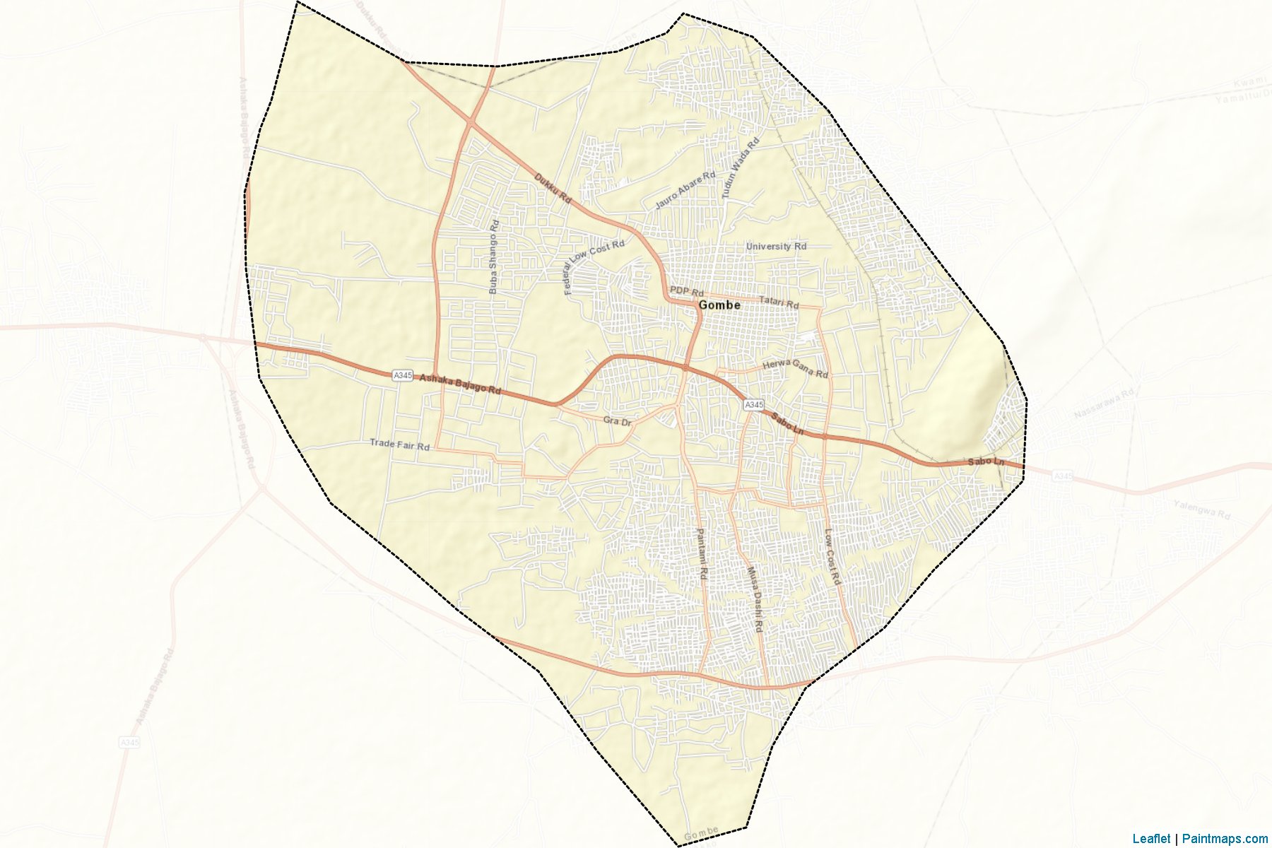 Muestras de recorte de mapas Gombe (Gombe)-2