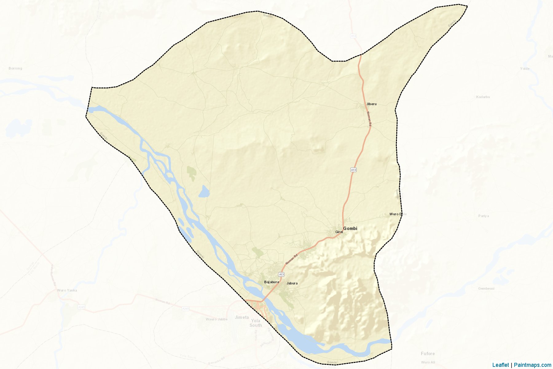 Muestras de recorte de mapas Gombi (Adamawa)-2