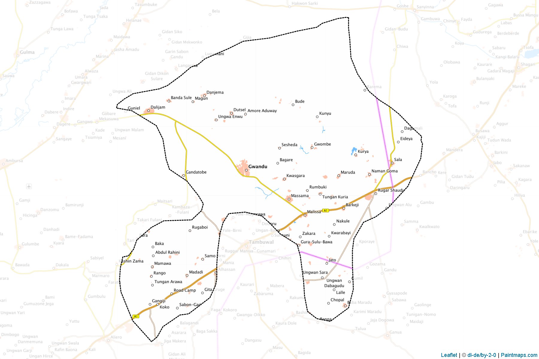 Muestras de recorte de mapas Gwandu (Kebbi)-1