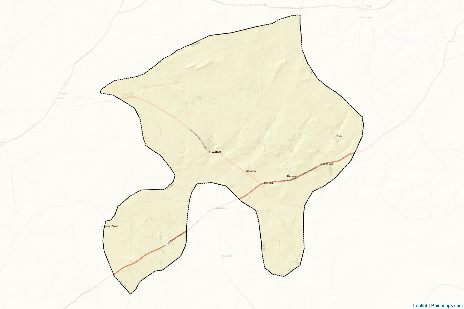 Muestras de recorte de mapas Gwandu (Kebbi)-2