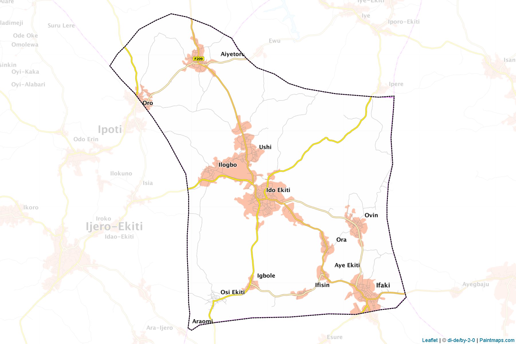 Muestras de recorte de mapas Idosi-Osi (Ekiti)-1