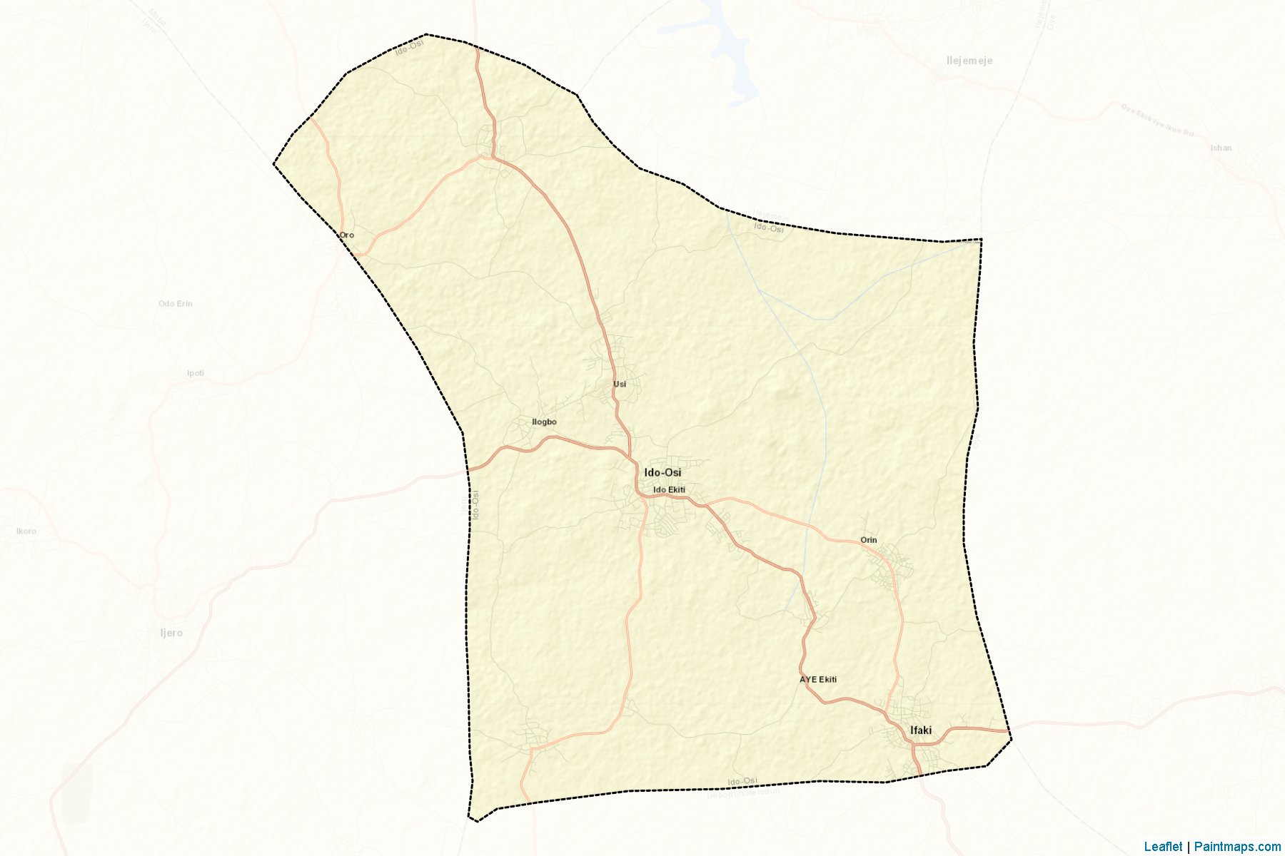 Muestras de recorte de mapas Idosi-Osi (Ekiti)-2