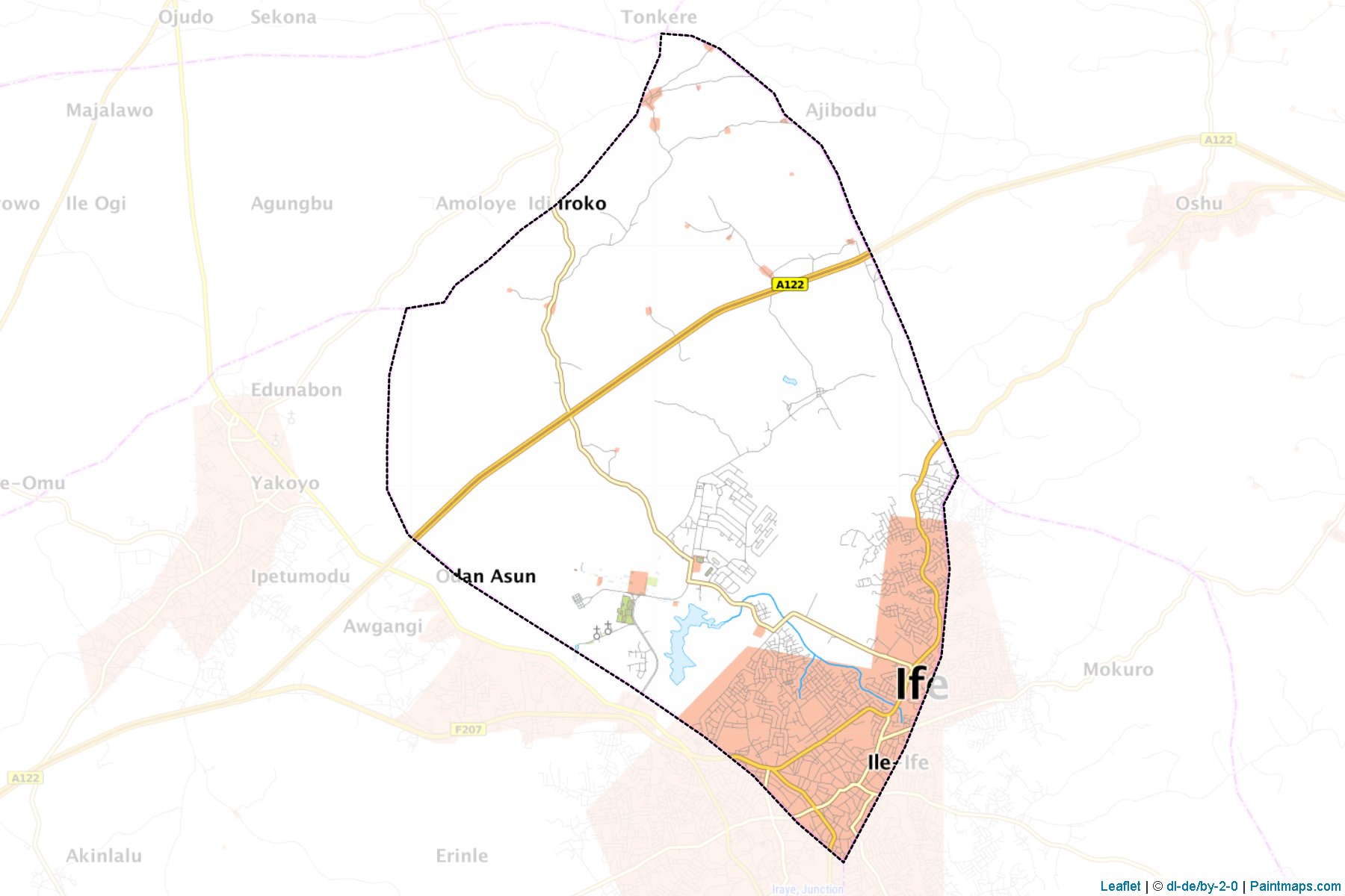 Muestras de recorte de mapas Ife Central (Osun)-1