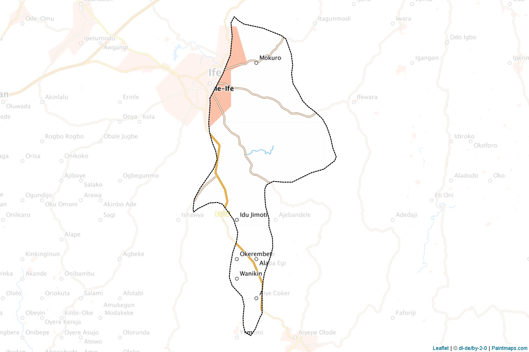 Muestras de recorte de mapas Ife East (Osun)-1