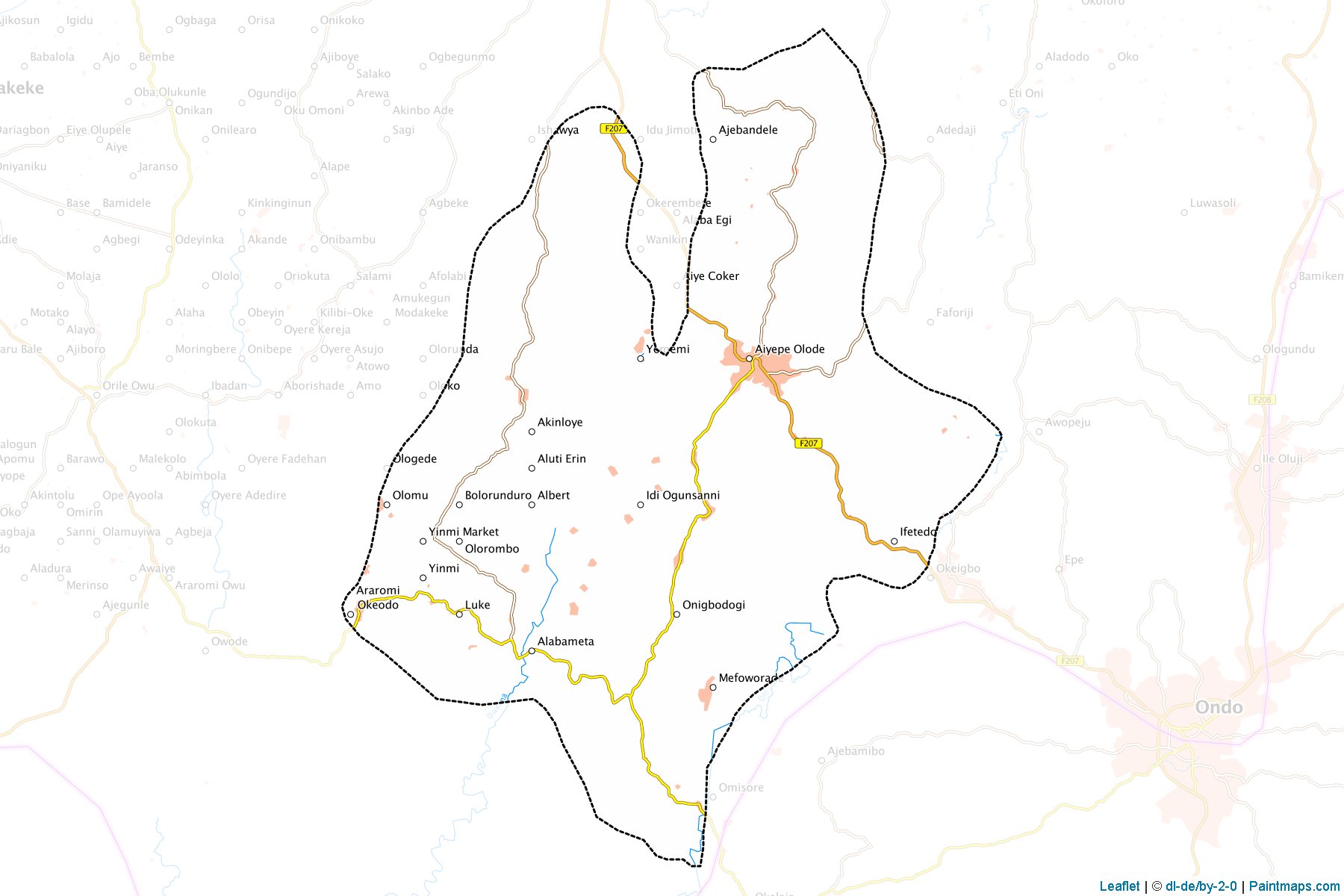 Muestras de recorte de mapas Ife South (Osun)-1