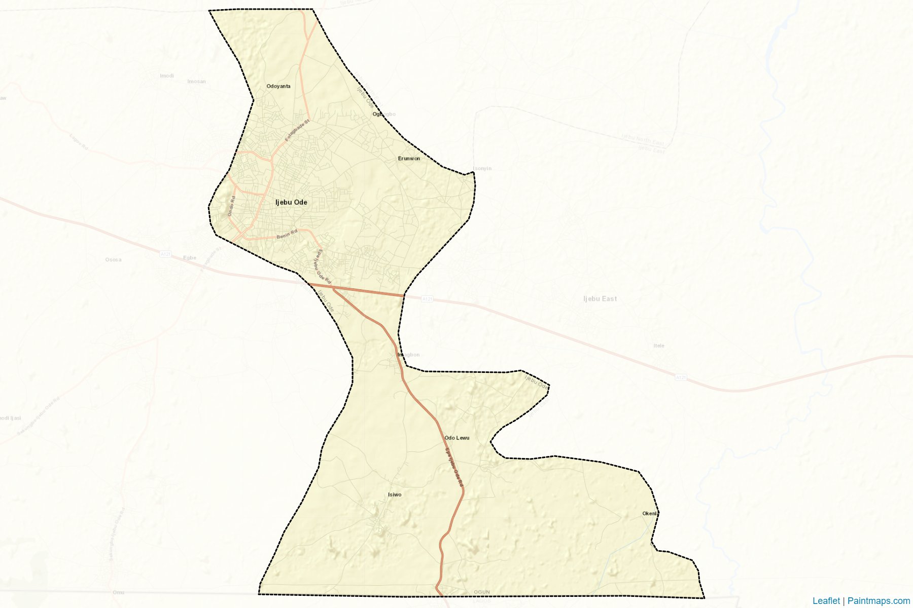 Muestras de recorte de mapas Ijebu ode (Ogun)-2