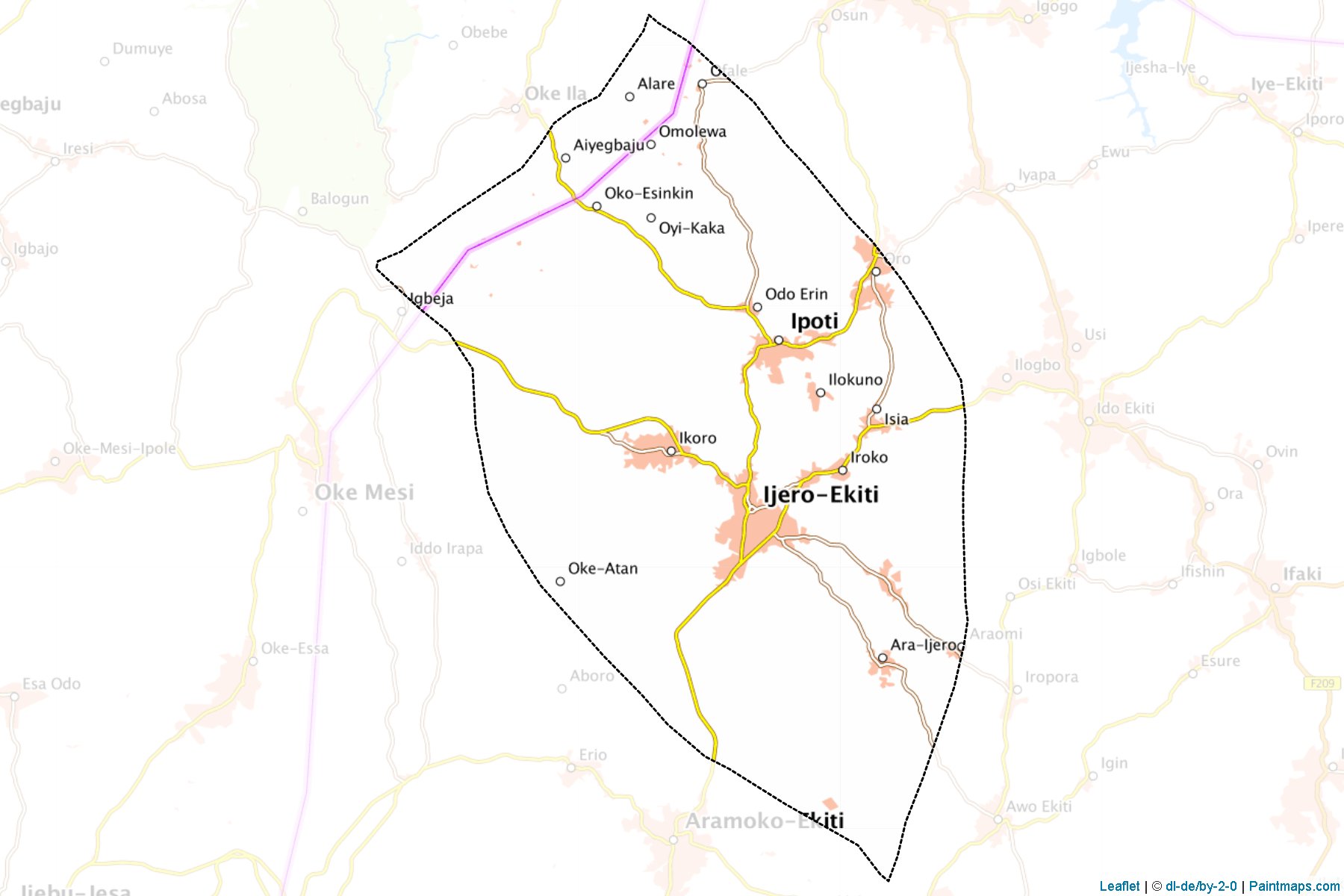 Muestras de recorte de mapas Ijero (Ekiti)-1