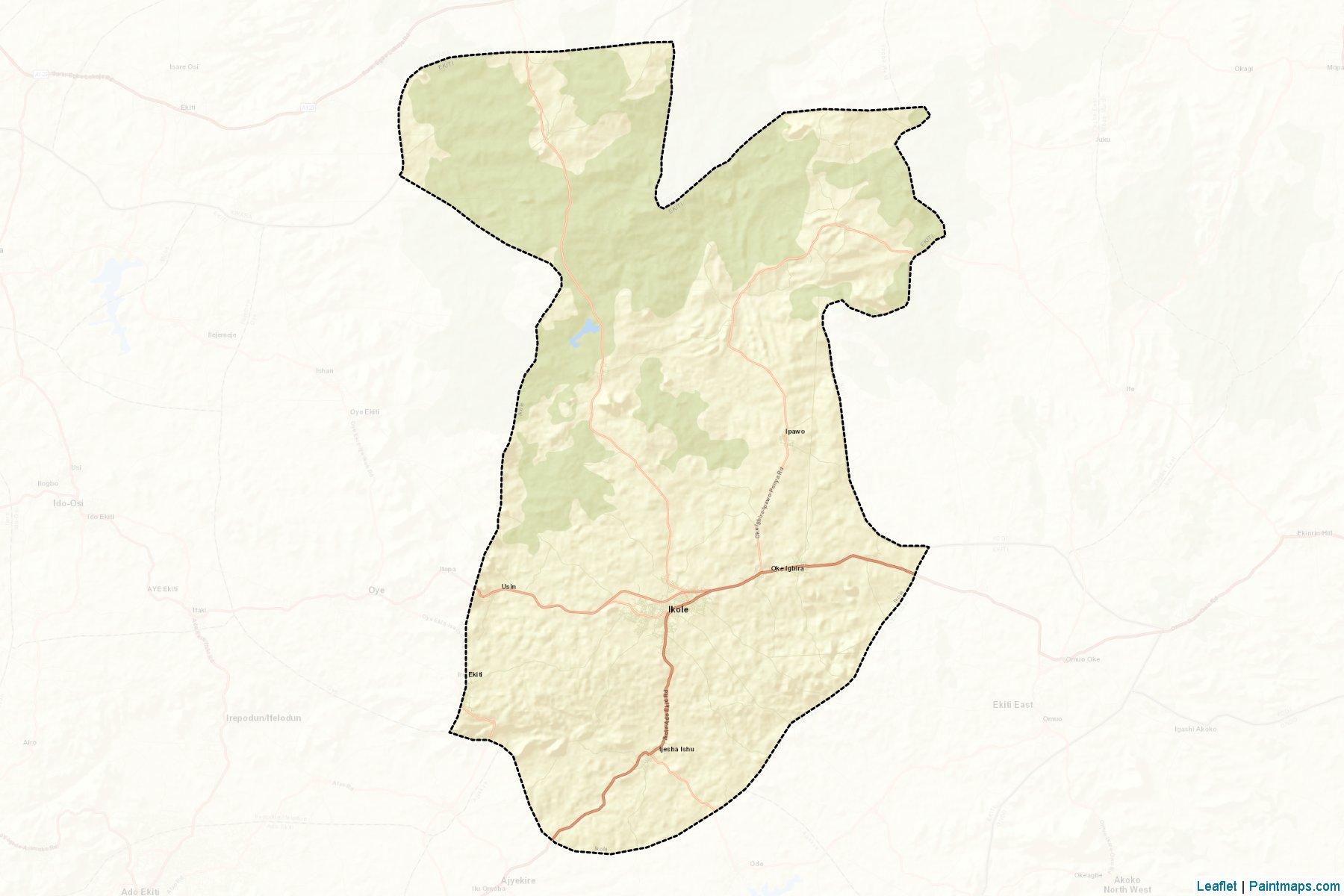 Muestras de recorte de mapas Ikole (Ekiti)-2