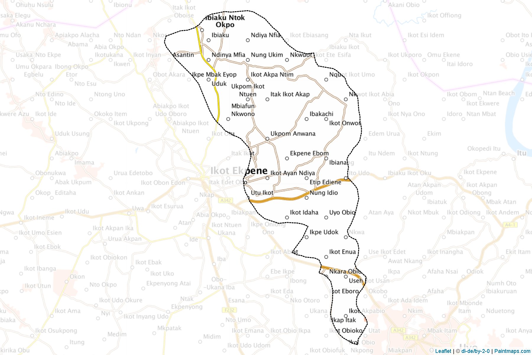 Muestras de recorte de mapas Ikono (Akwa lbom)-1