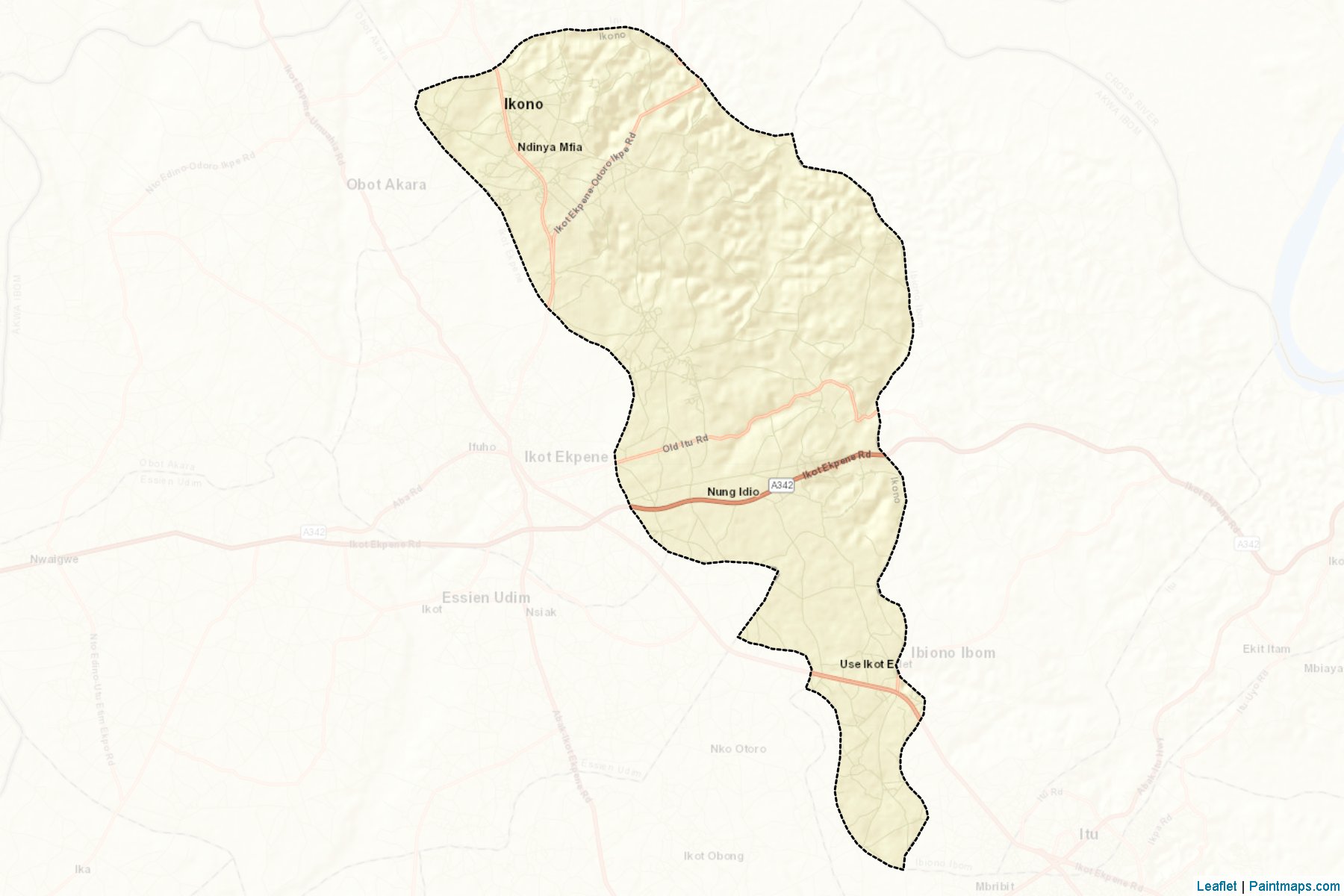 Muestras de recorte de mapas Ikono (Akwa lbom)-2