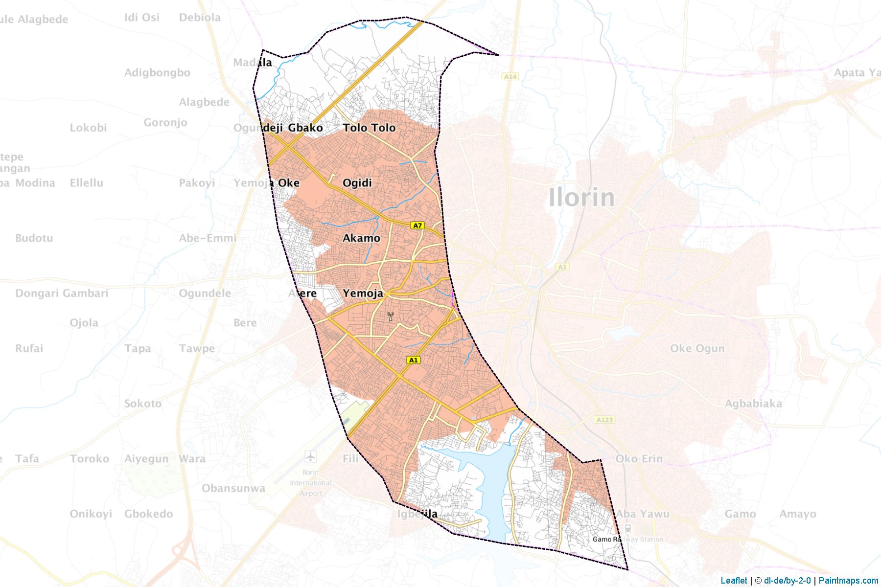 Muestras de recorte de mapas Ilorin West (Kwara)-1