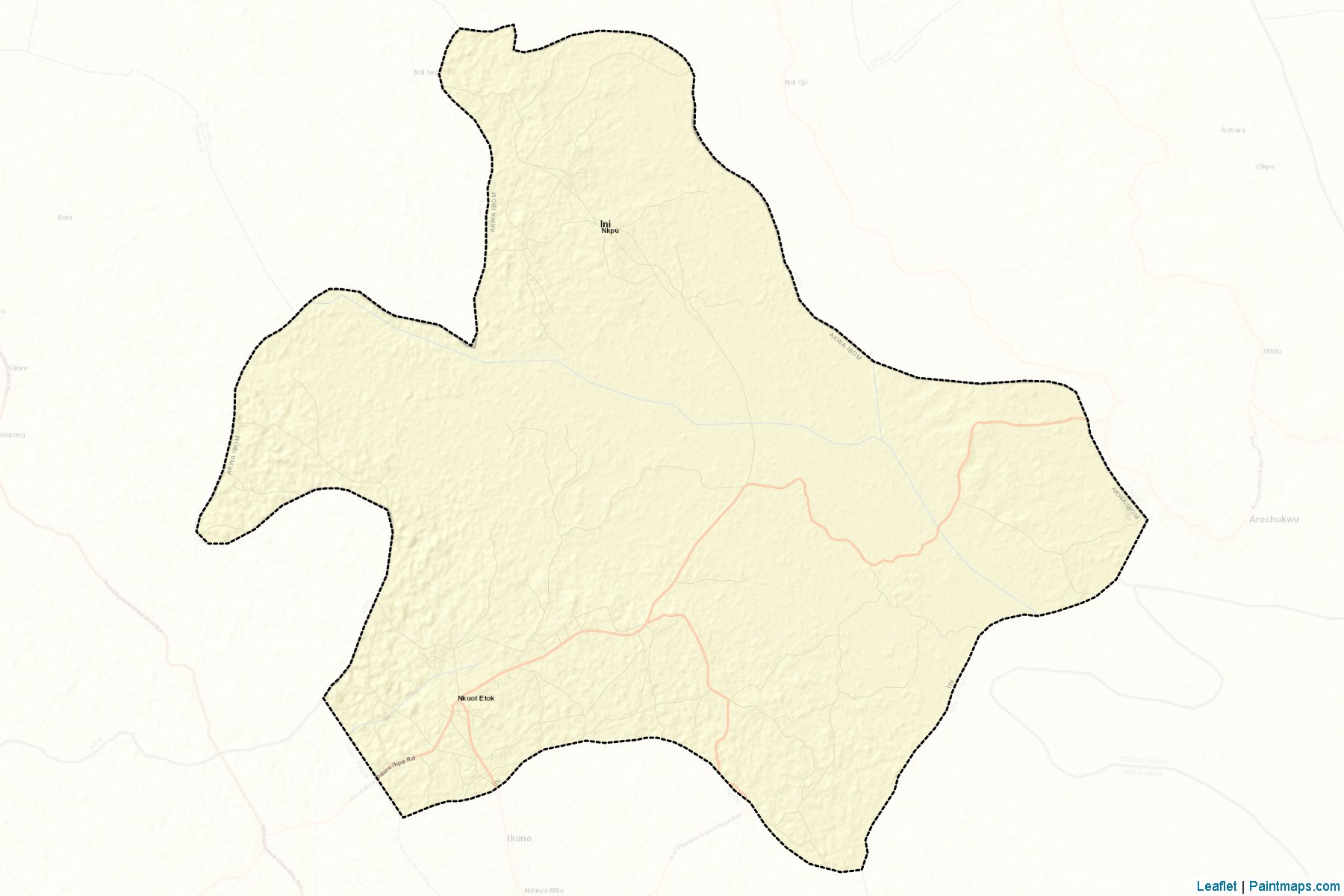 Muestras de recorte de mapas Ini (Akwa lbom)-2