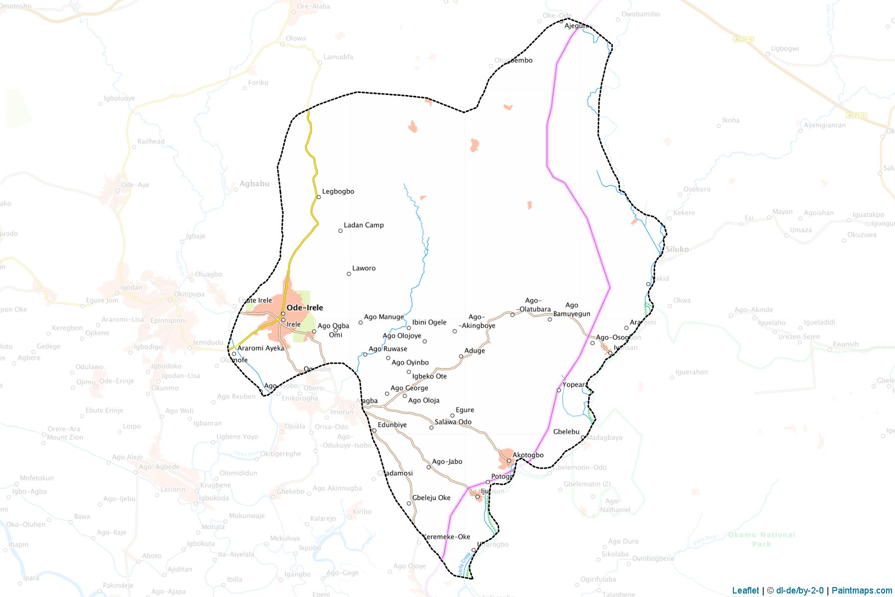 Muestras de recorte de mapas Irele (Ondo)-1