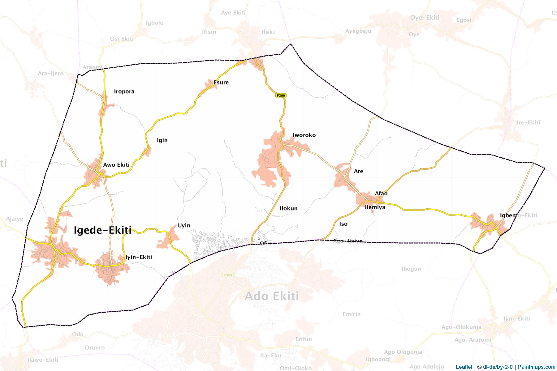 Muestras de recorte de mapas Irepodun/Ifelodun (Ekiti)-1