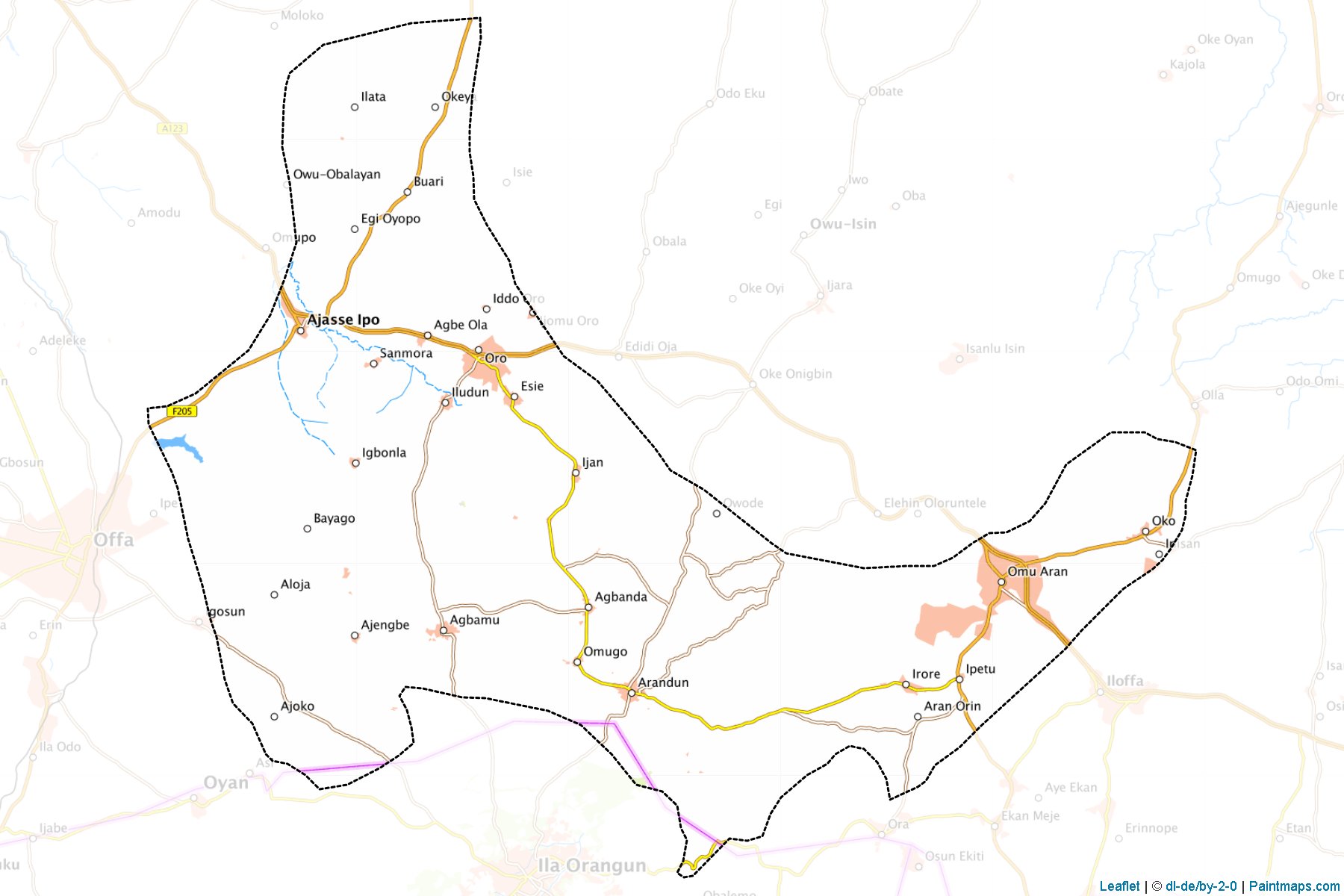 Muestras de recorte de mapas Irepodun (Kwara)-1