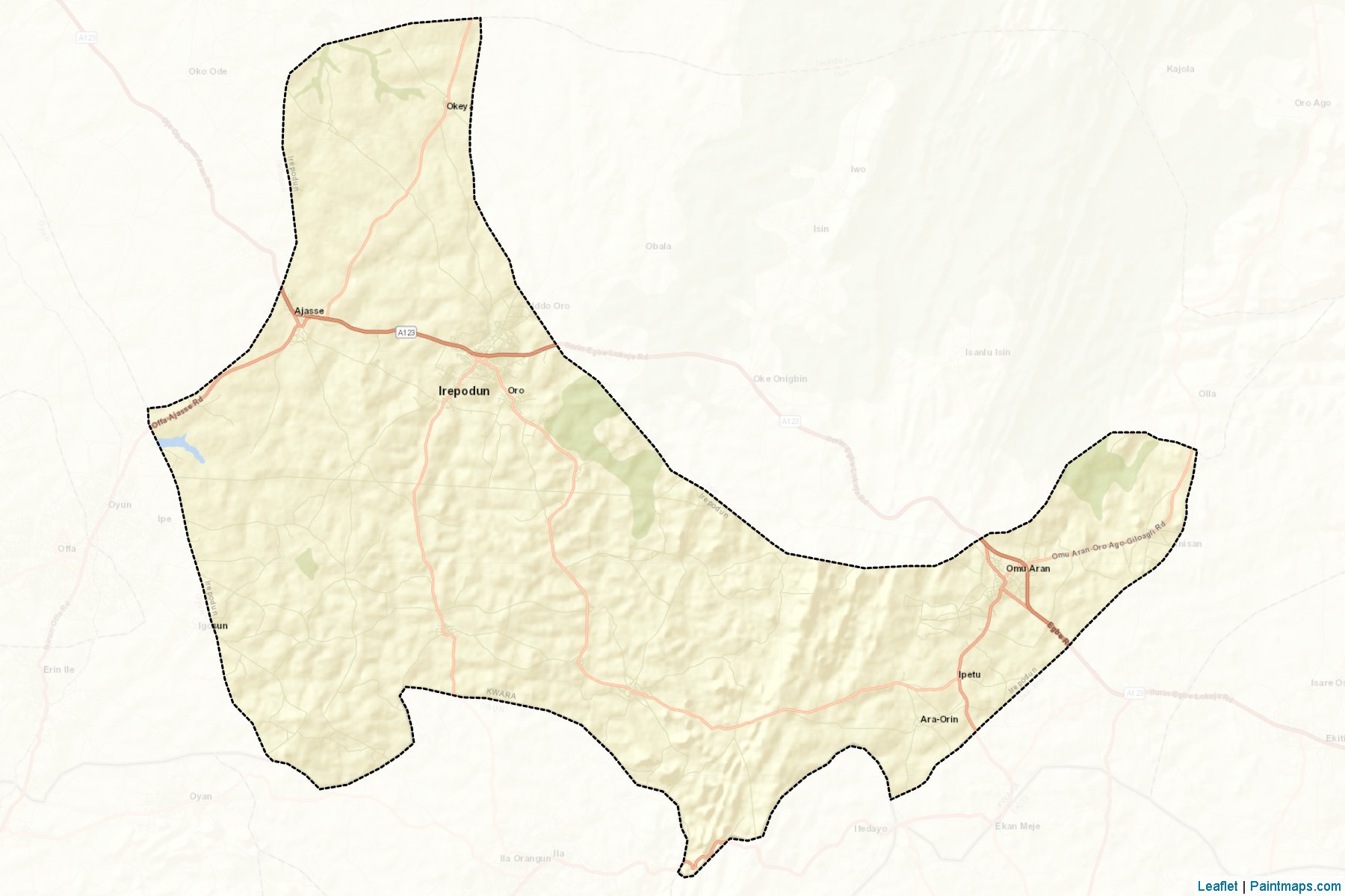 Muestras de recorte de mapas Irepodun (Kwara)-2