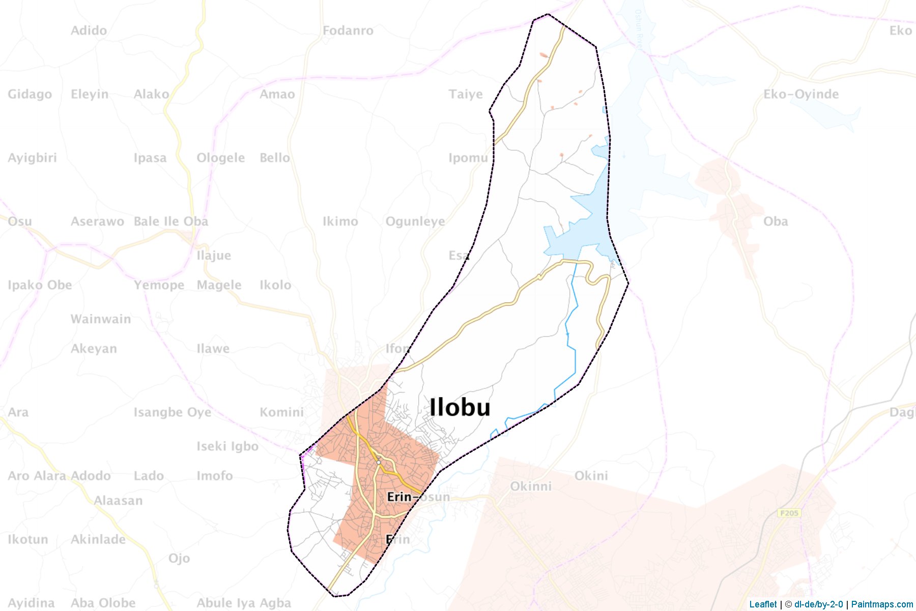 Muestras de recorte de mapas Irepodun (Osun)-1