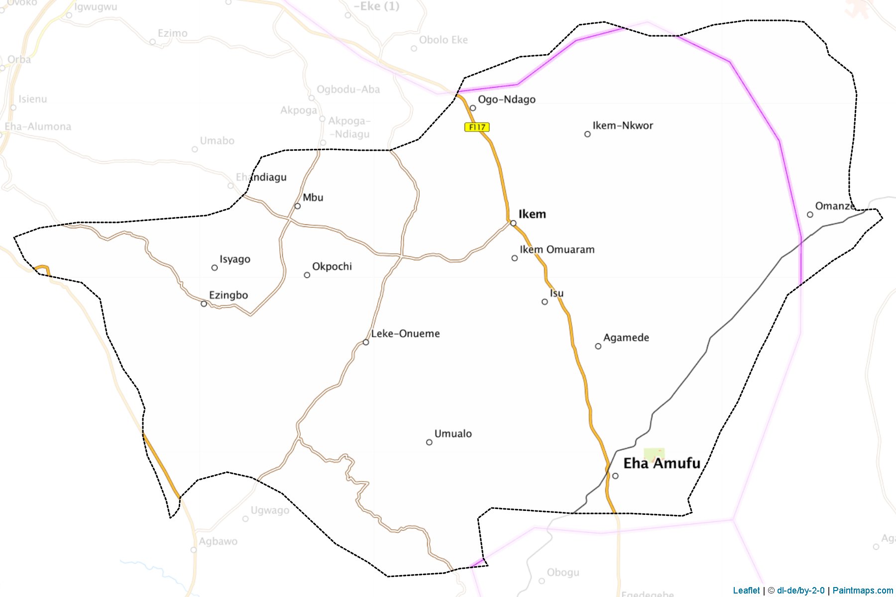 Muestras de recorte de mapas Isi-Uzo (Enugu)-1