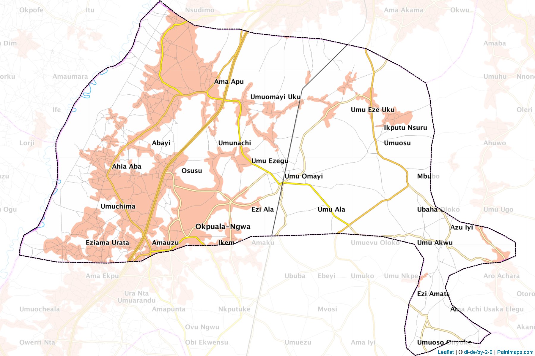 Isiala-Ngwa South (Abia Eyaleti) Haritası Örnekleri-1