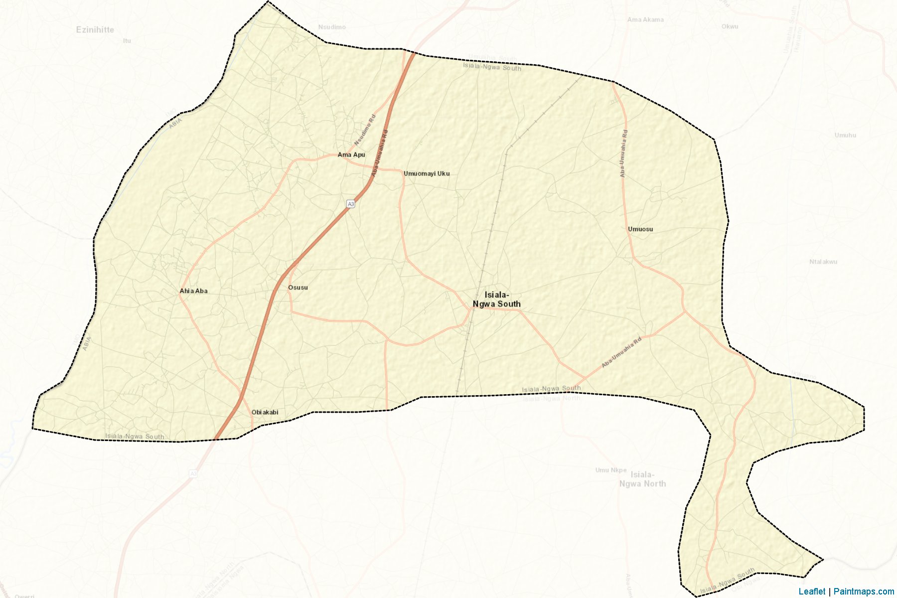 Isiala-Ngwa South (Abia Eyaleti) Haritası Örnekleri-2