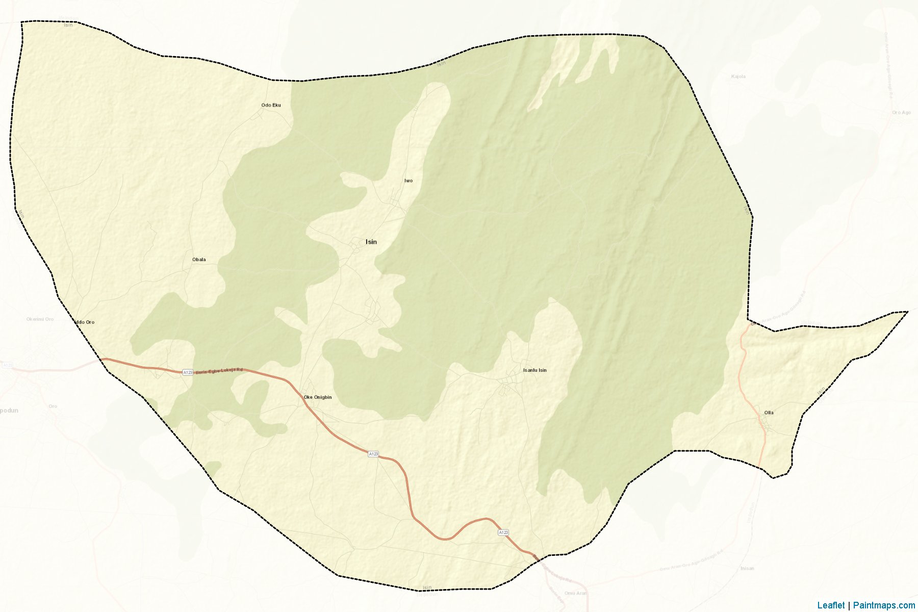 Muestras de recorte de mapas Isin (Kwara)-2