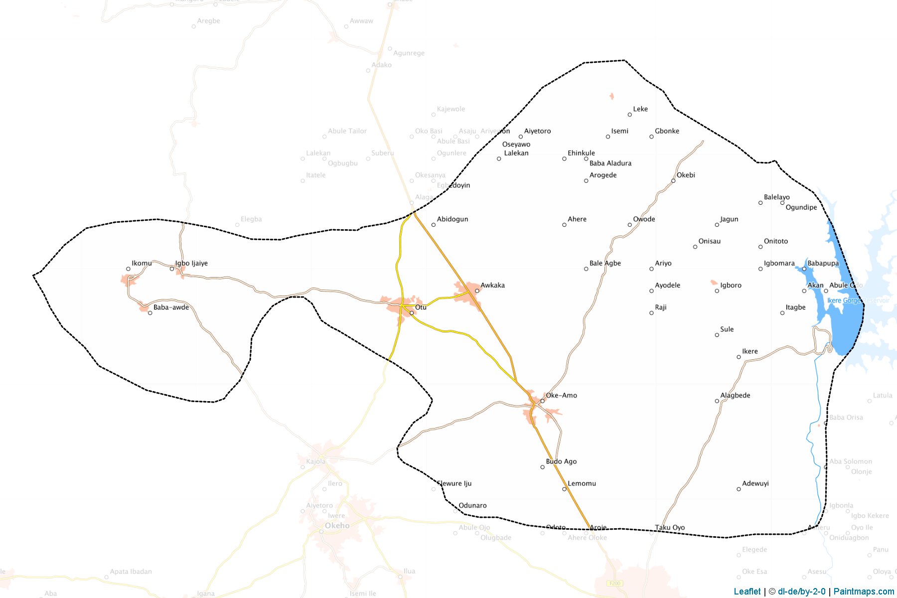 Muestras de recorte de mapas Itesiwaju (Oyo)-1