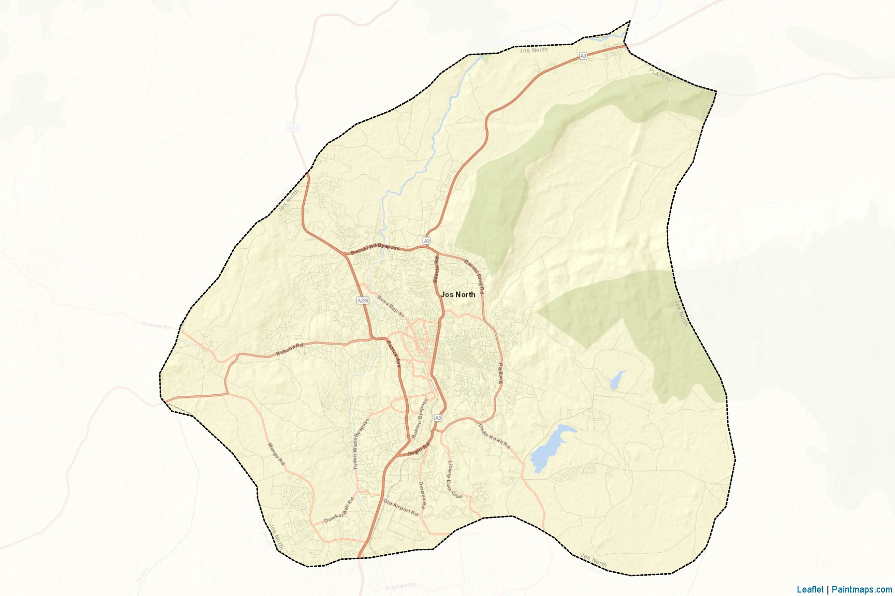 Muestras de recorte de mapas Jos North (Plateau)-2