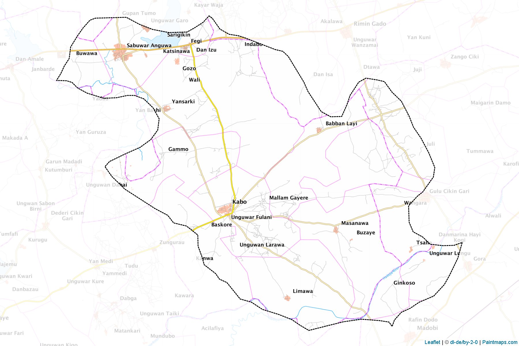 Muestras de recorte de mapas Kabo (Kano)-1