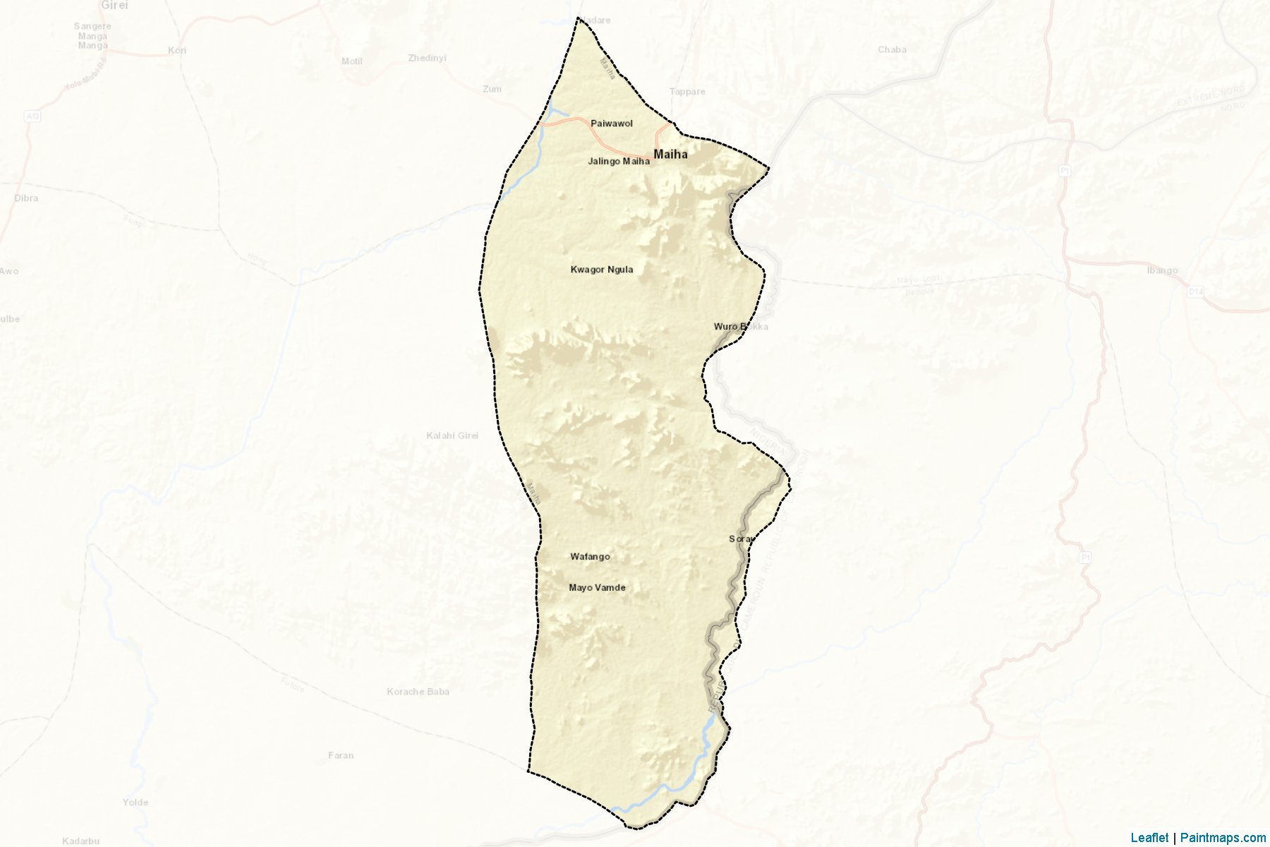 Muestras de recorte de mapas Maiha (Adamawa)-2