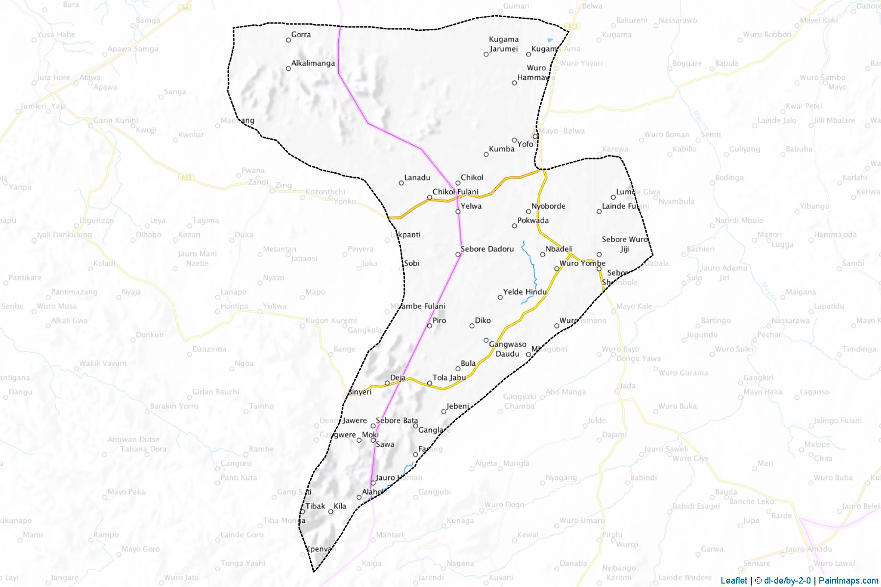 Muestras de recorte de mapas Mayo-Belwa (Adamawa)-1