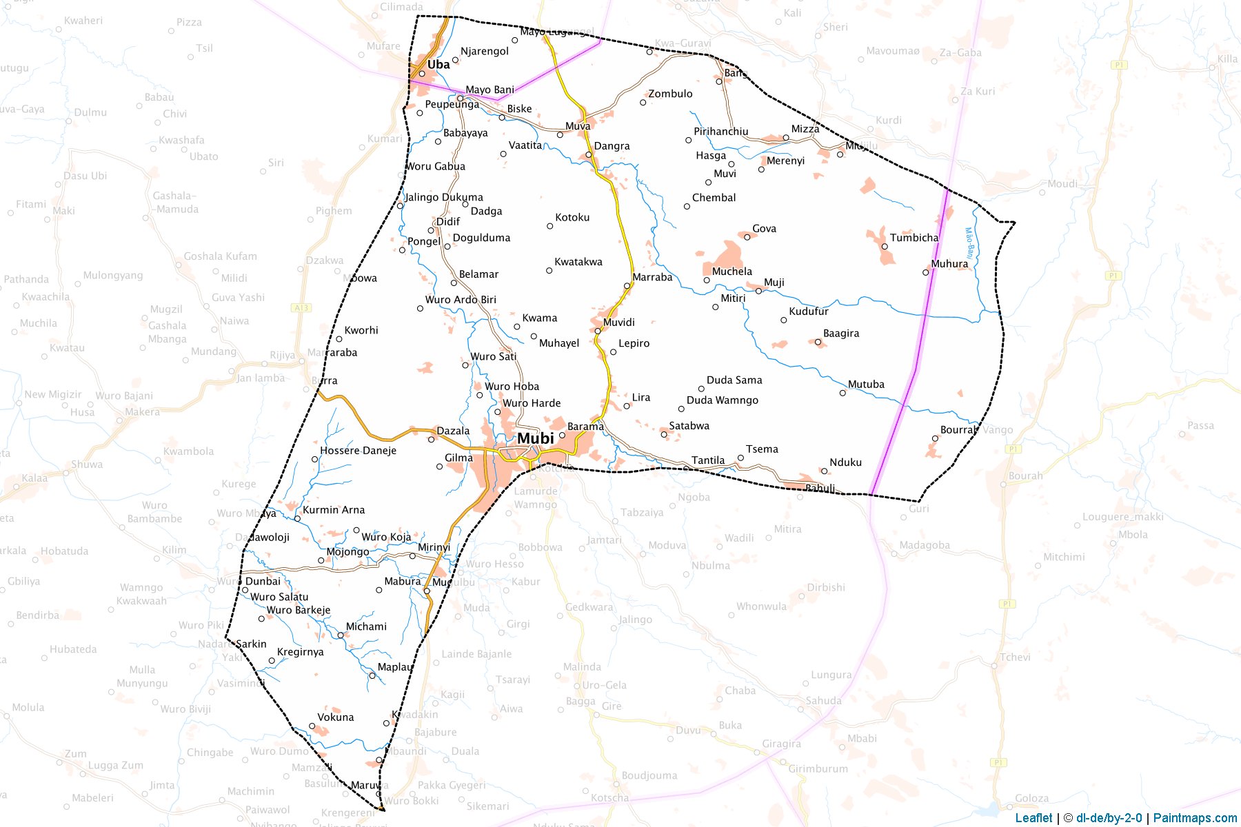 Mubi North (Adamawa Eyaleti) Haritası Örnekleri-1