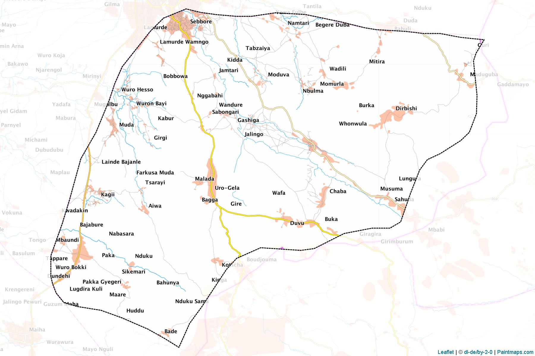 Muestras de recorte de mapas Mubi South (Adamawa)-1