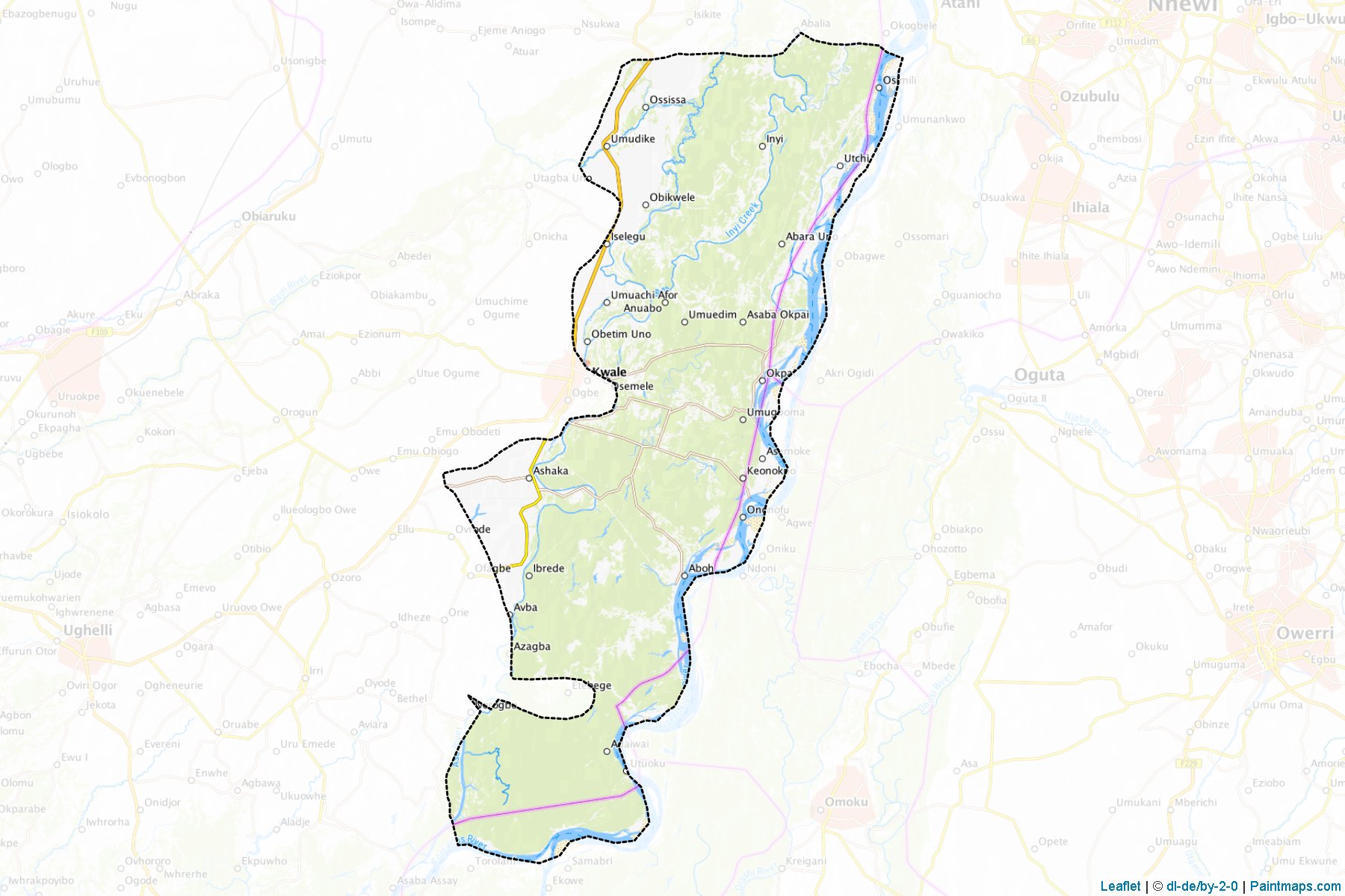 Muestras de recorte de mapas Ndokwa East (Delta)-1