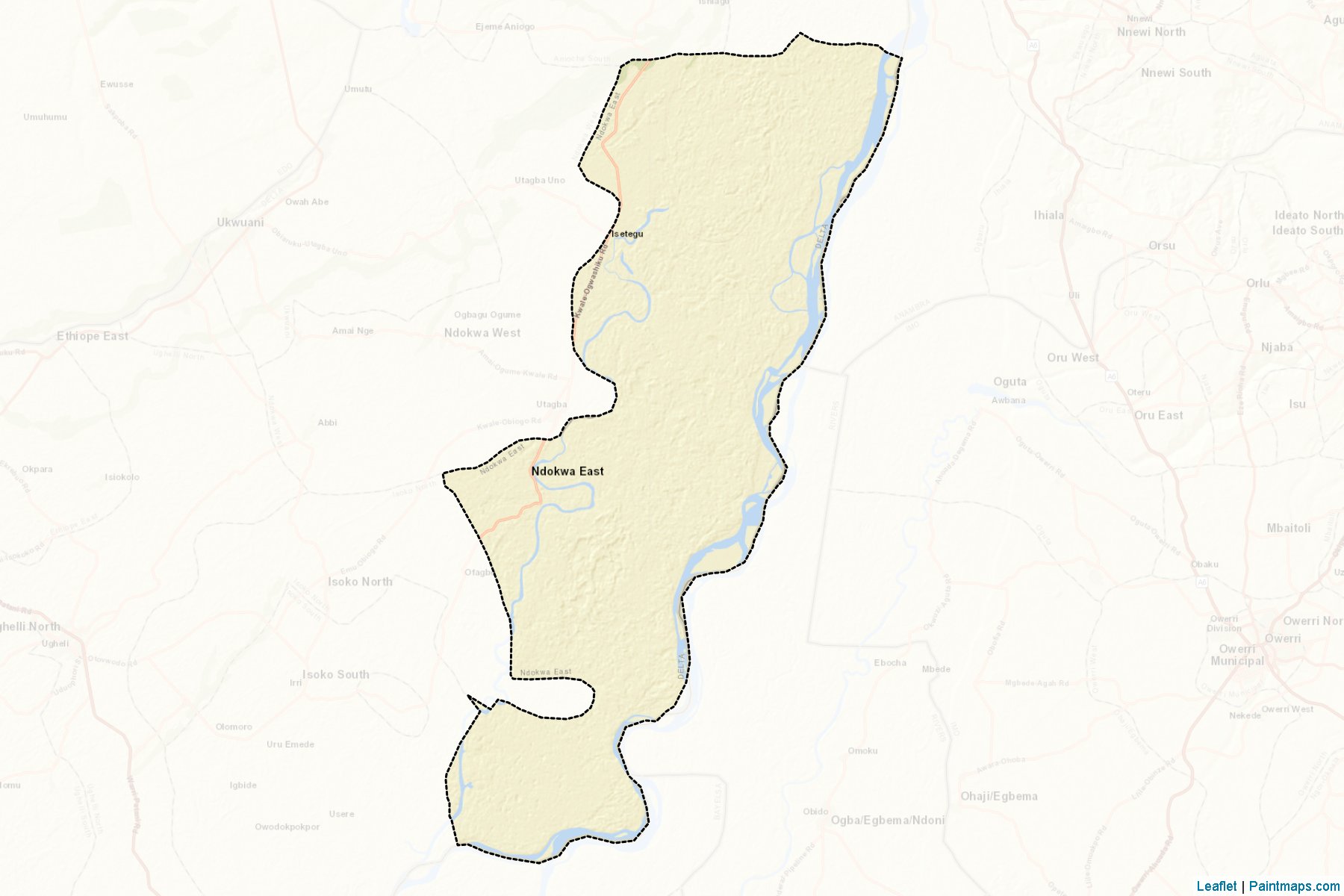 Muestras de recorte de mapas Ndokwa East (Delta)-2