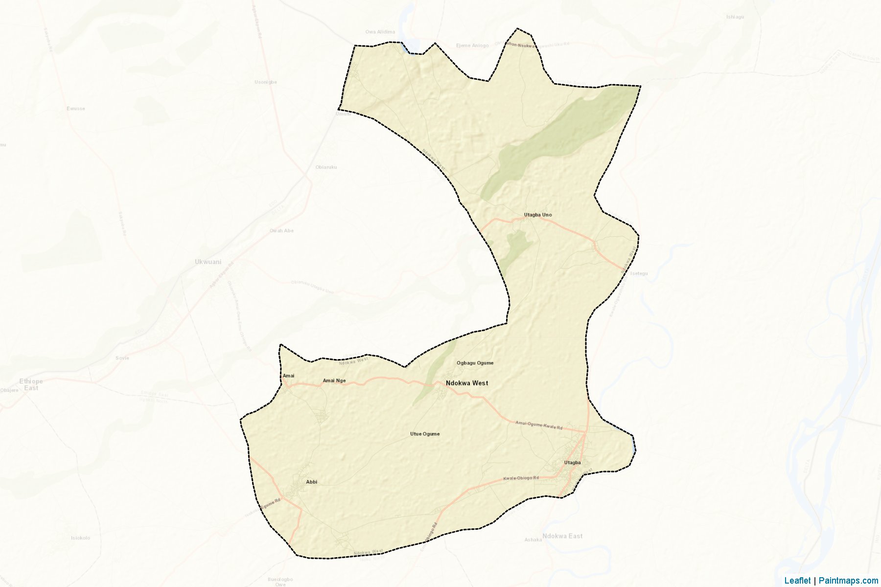 Muestras de recorte de mapas Ndokwa West (Delta)-2