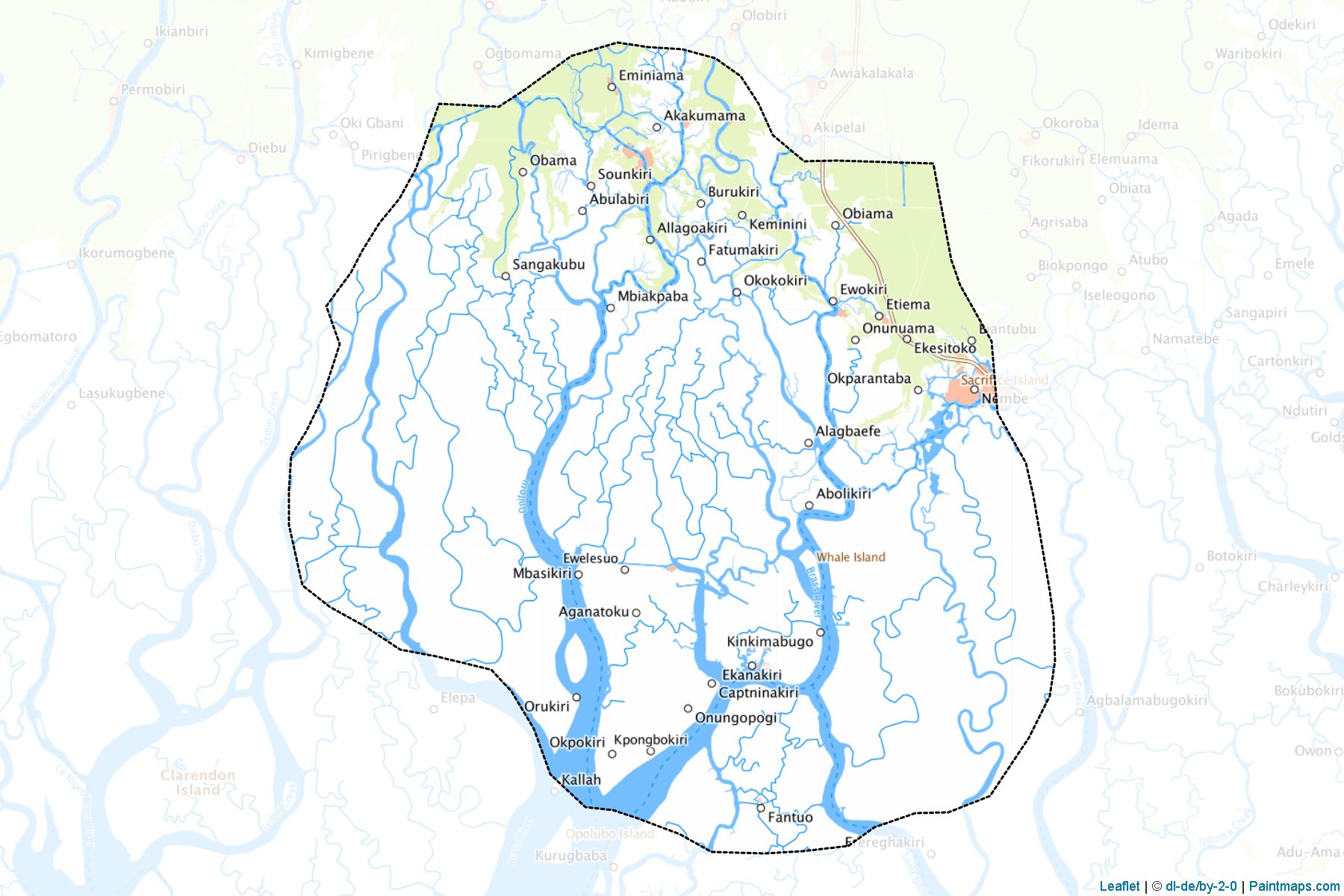 Nembe (Bayelsa Eyaleti) Haritası Örnekleri-1