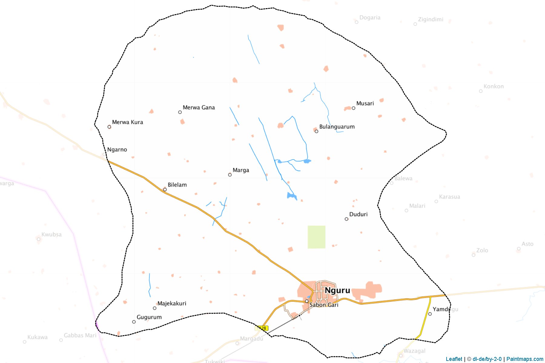 Muestras de recorte de mapas Nguru (Yobe)-1