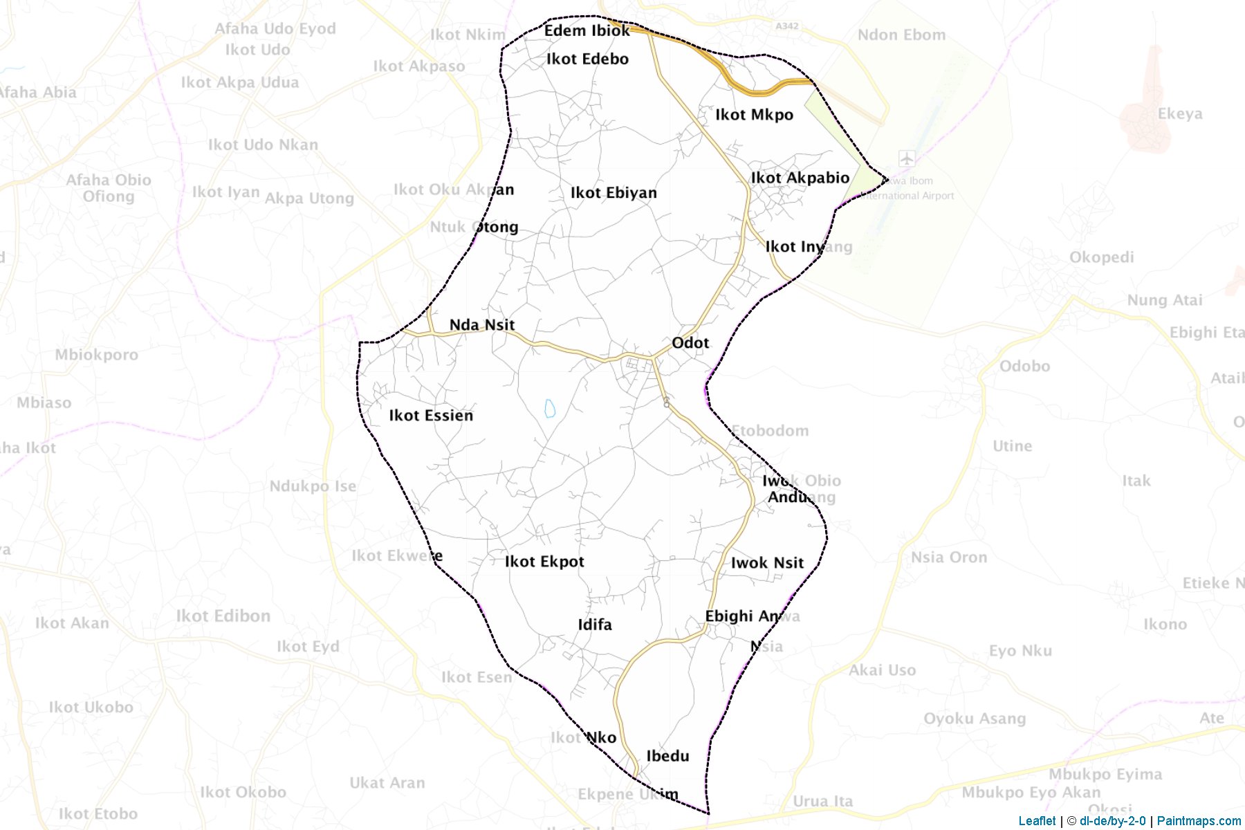 Muestras de recorte de mapas Nsit Atai (Akwa lbom)-1