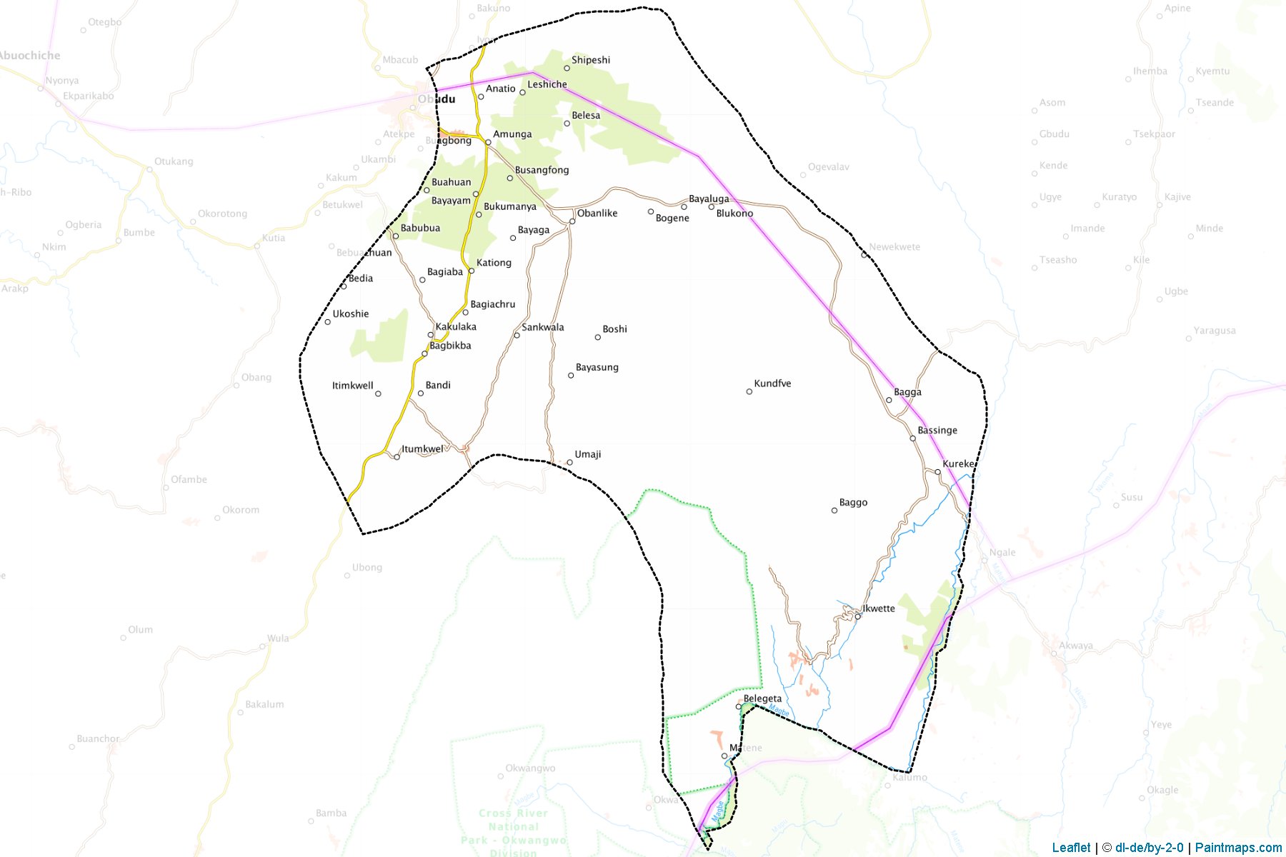 Muestras de recorte de mapas Obanliku (Cross River)-1