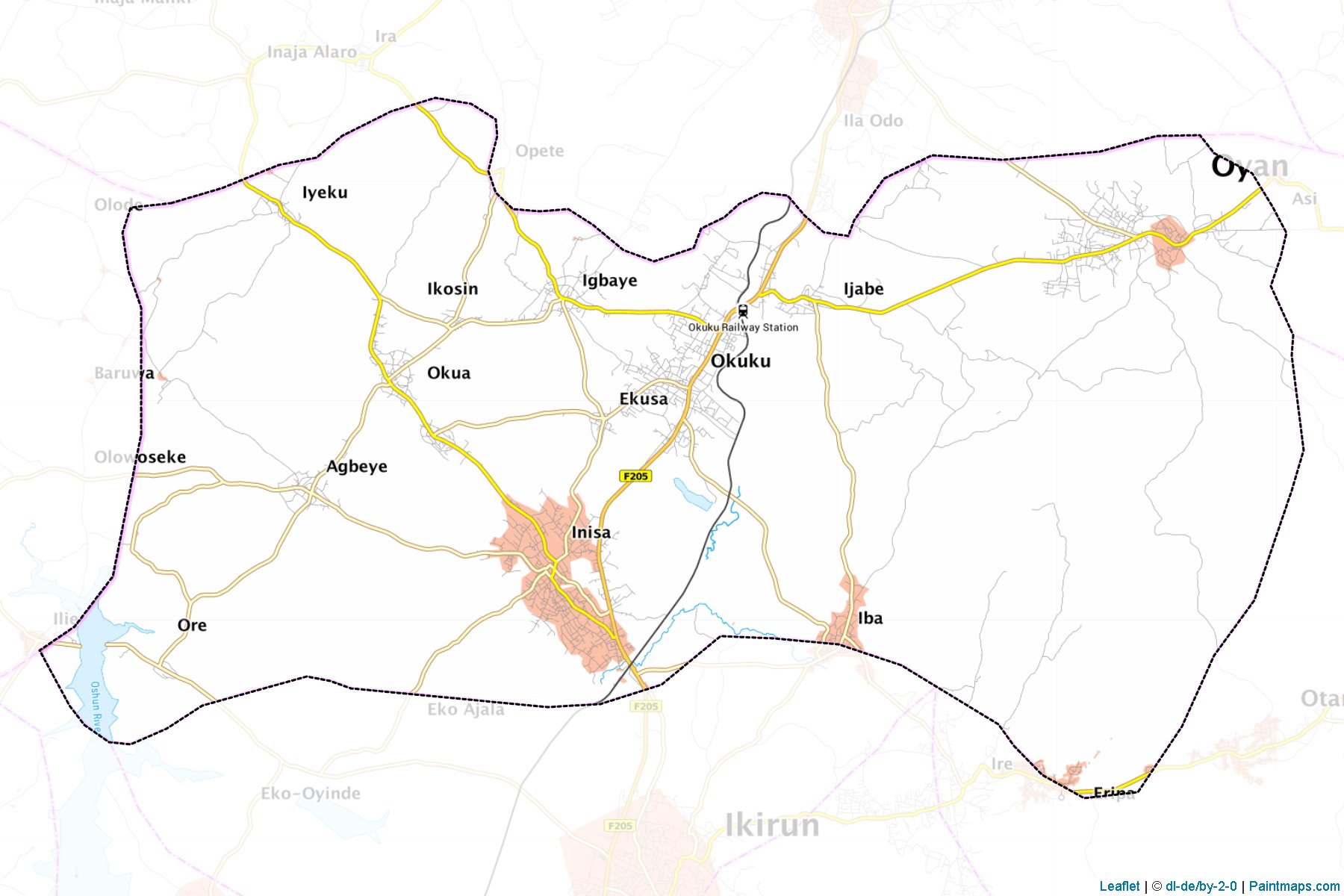 Muestras de recorte de mapas Odo-Otin (Osun)-1