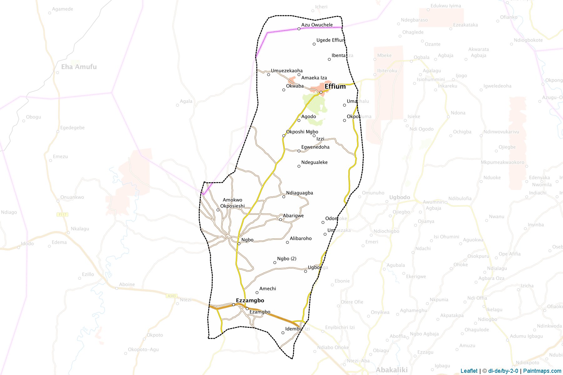 Ohaukwu (Ebonyi Eyaleti) Haritası Örnekleri-1