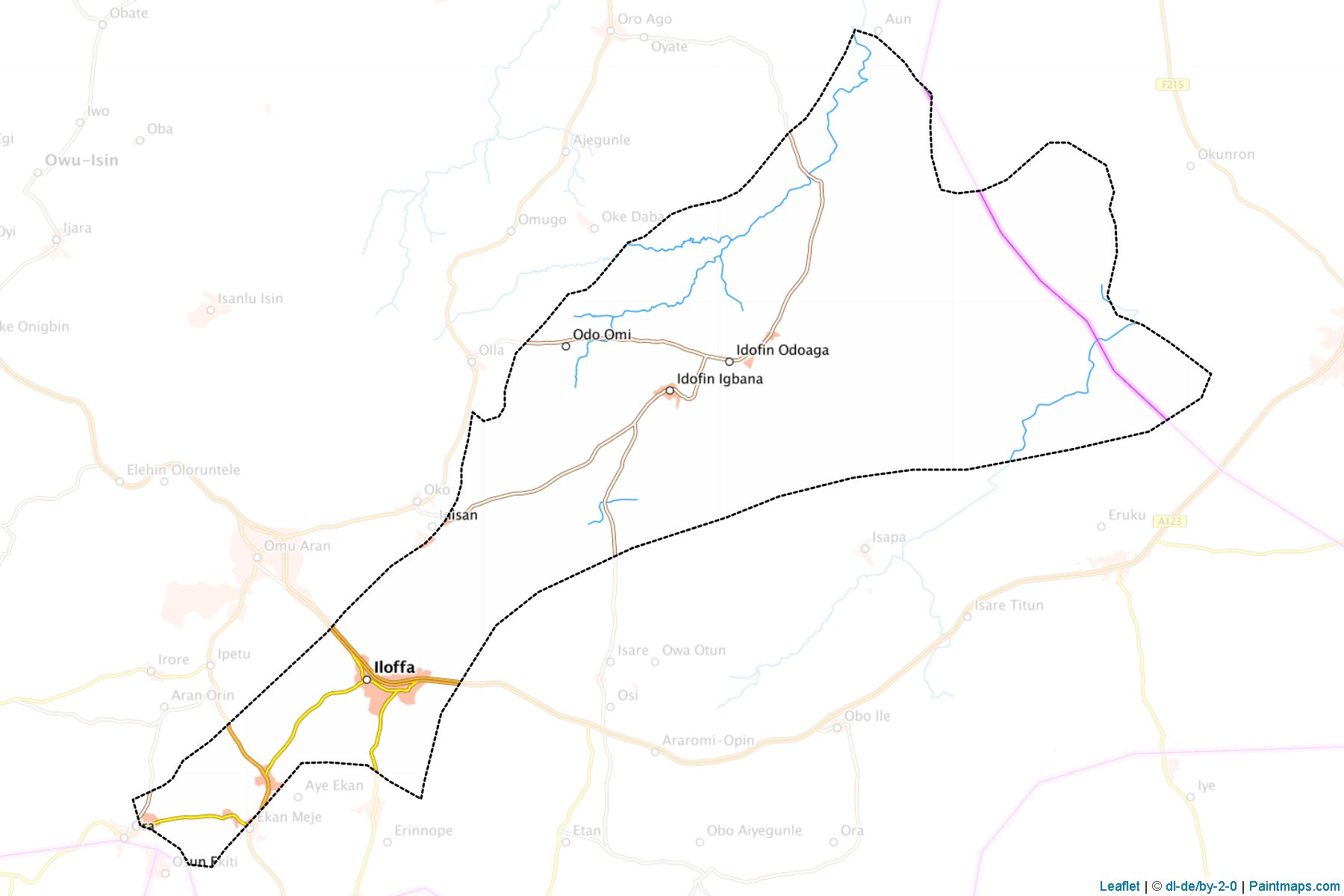 Muestras de recorte de mapas Oke-Ero (Kwara)-1