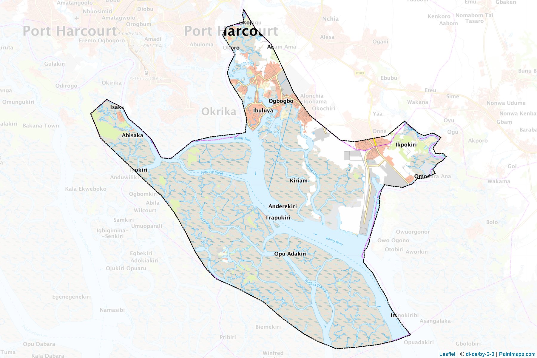 Muestras de recorte de mapas Okrika (Rivers)-1