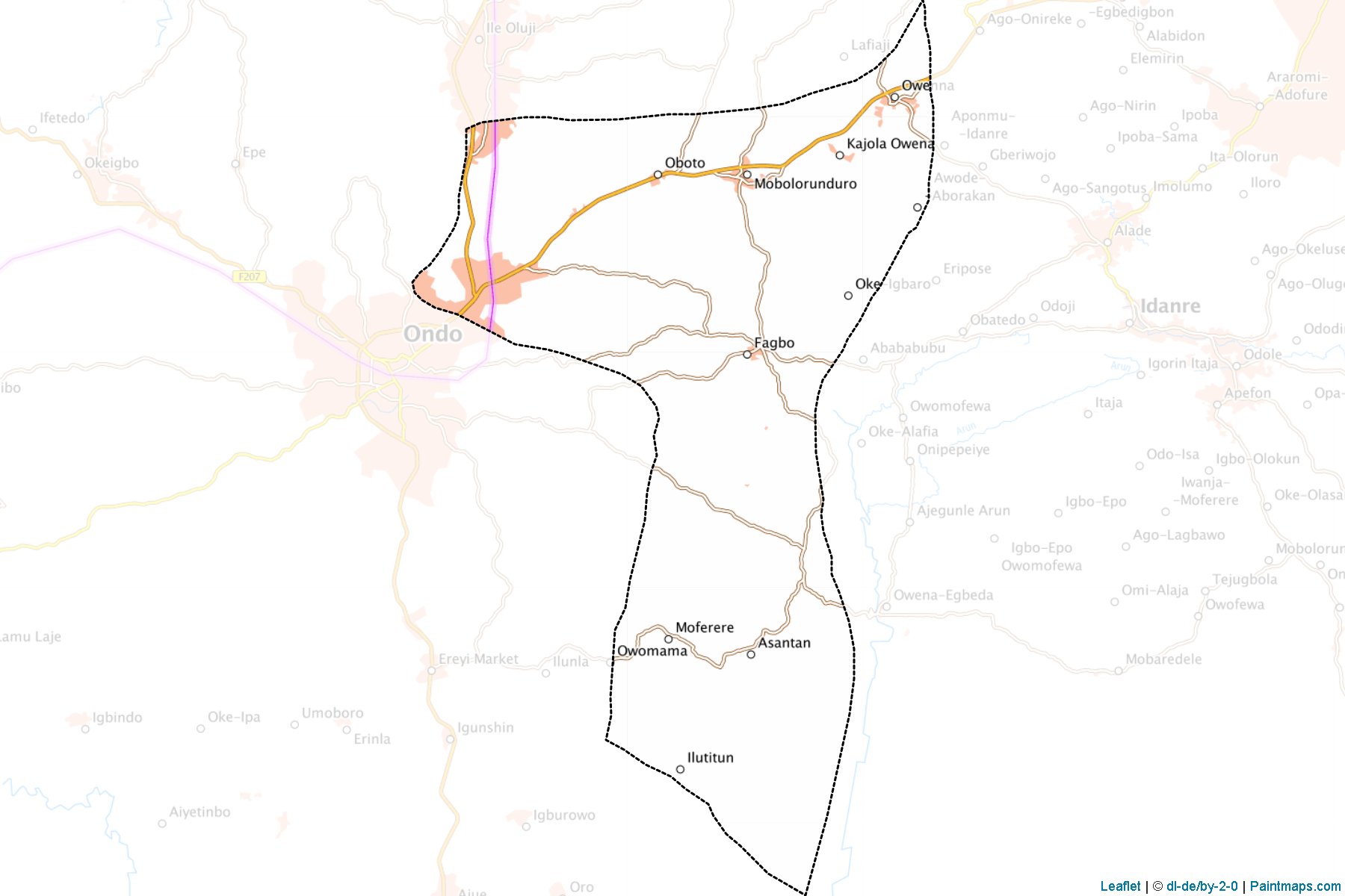 Ondo East (Ondo Eyaleti) Haritası Örnekleri-1