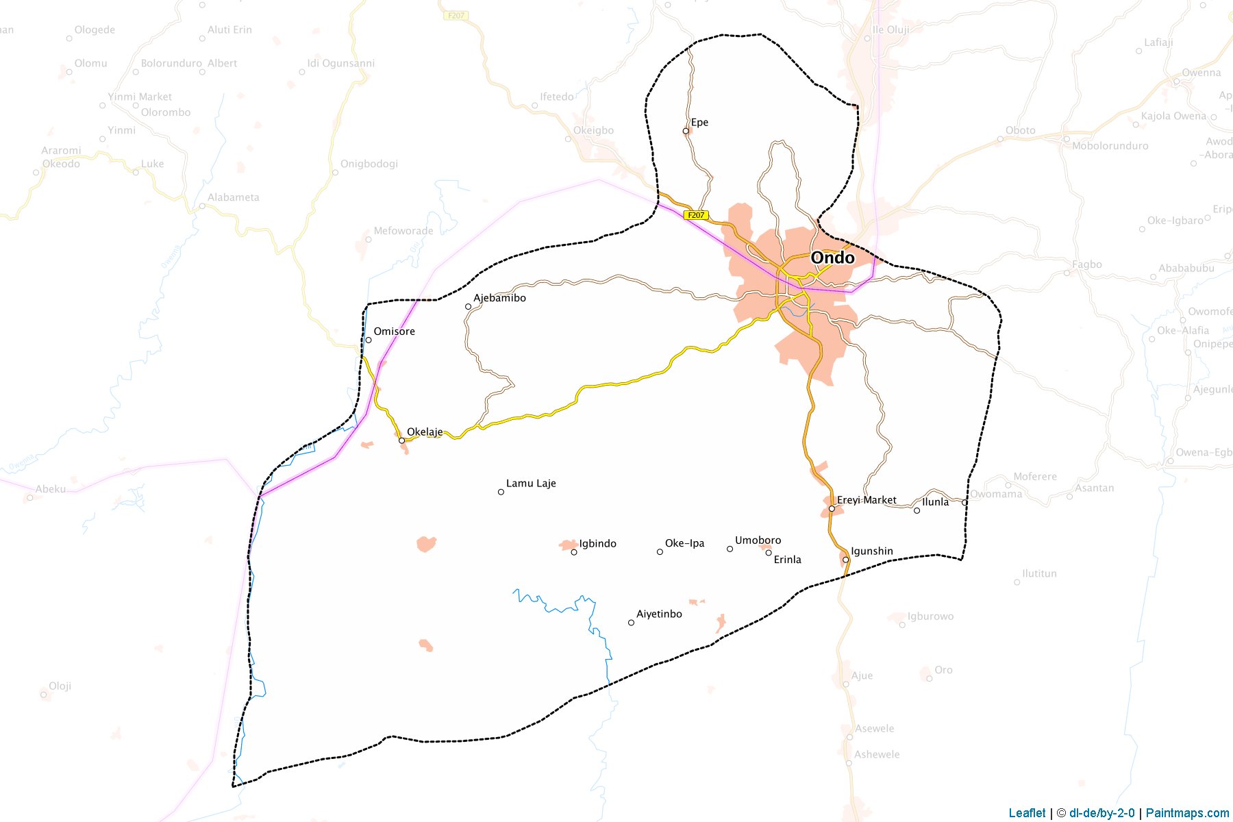 Ondo West (Ondo Eyaleti) Haritası Örnekleri-1