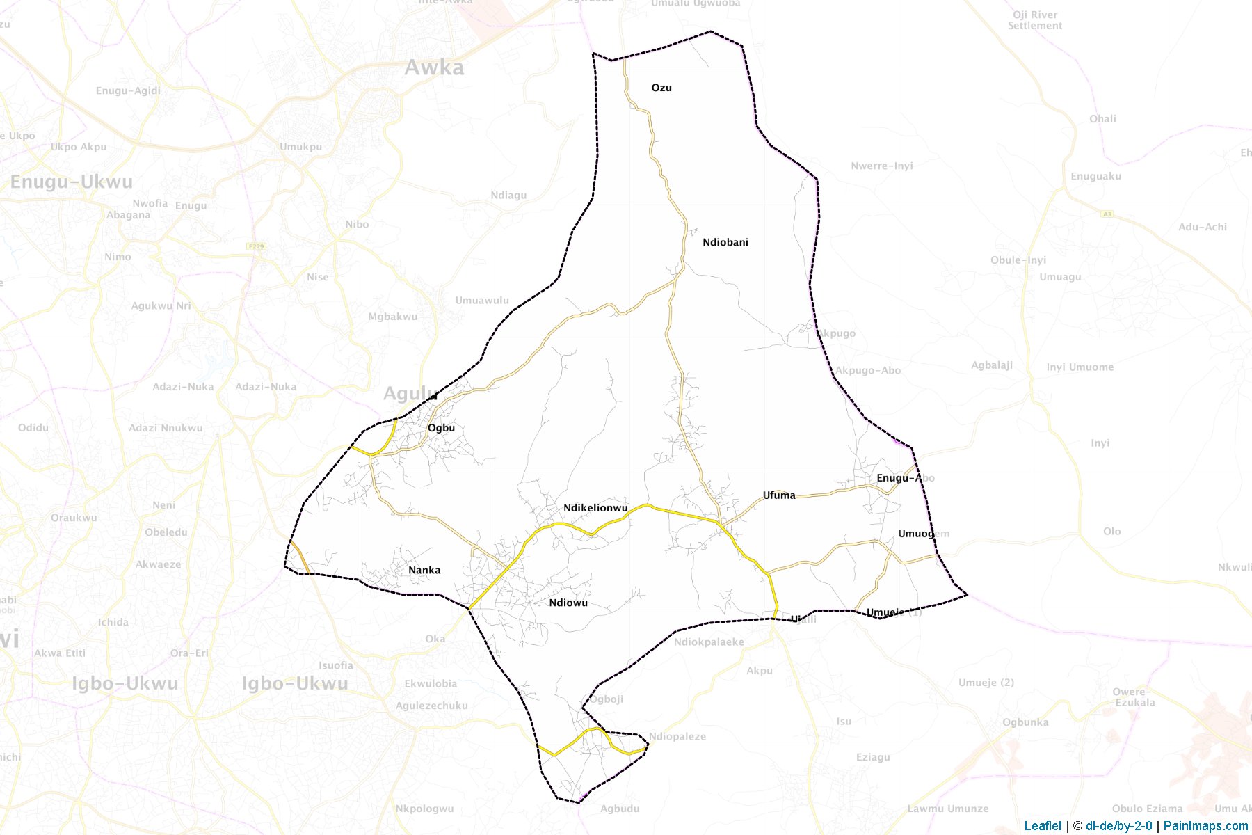 Muestras de recorte de mapas Orumba North (Anambra)-1