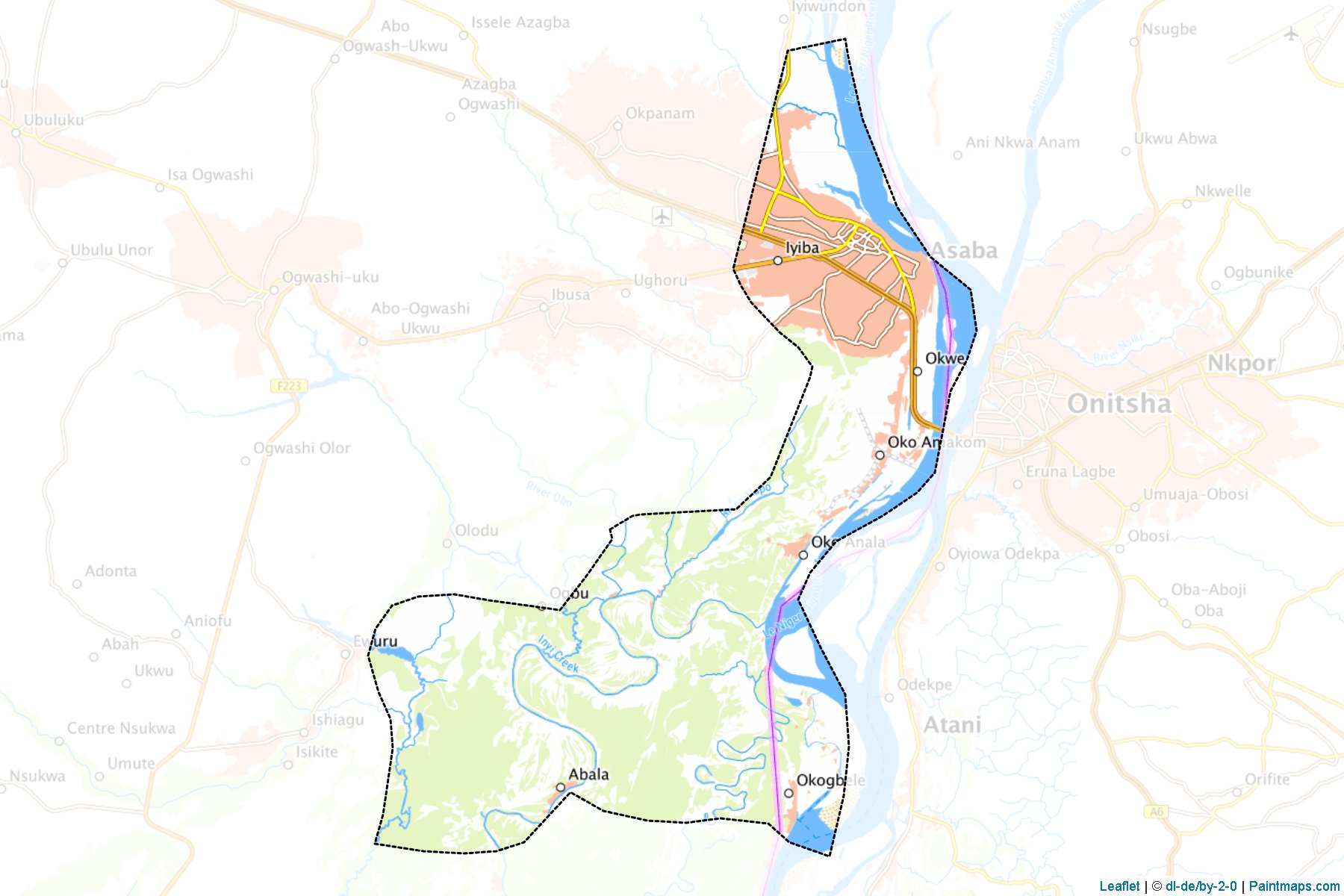 Oshimili South (Delta Eyaleti) Haritası Örnekleri-1