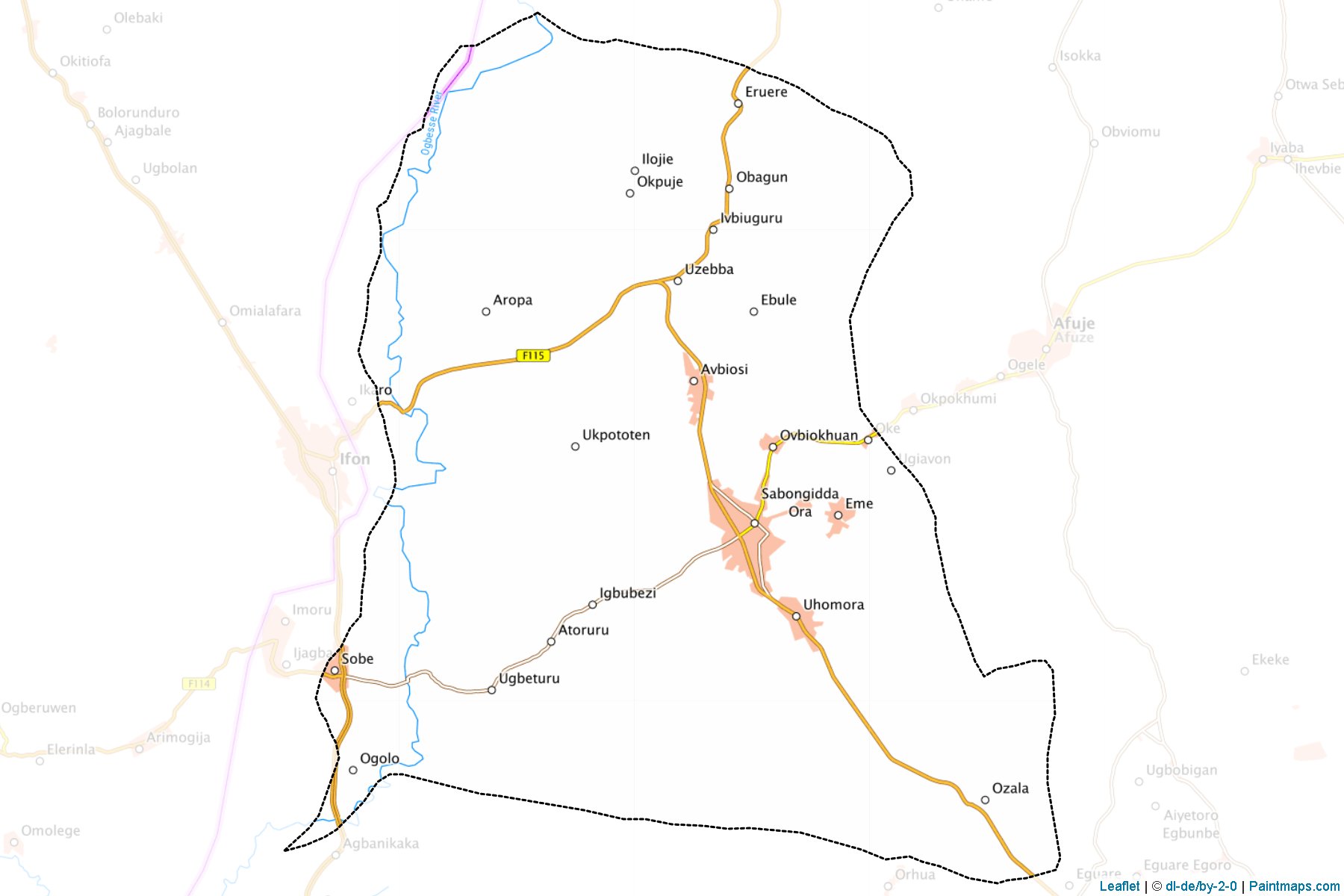 Muestras de recorte de mapas Owan West (Edo)-1