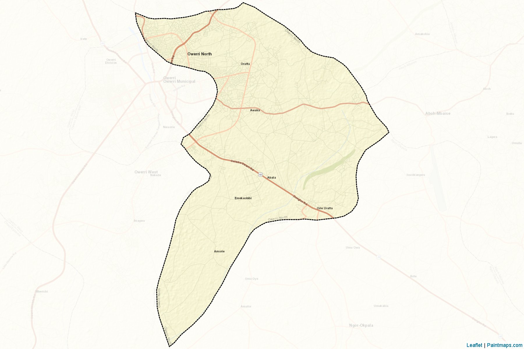 Muestras de recorte de mapas Owerri North (Imo)-2