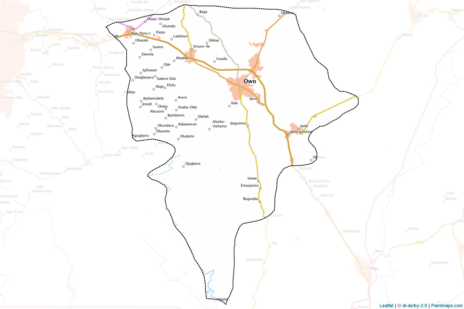 Owo (Ondo Eyaleti) Haritası Örnekleri-1